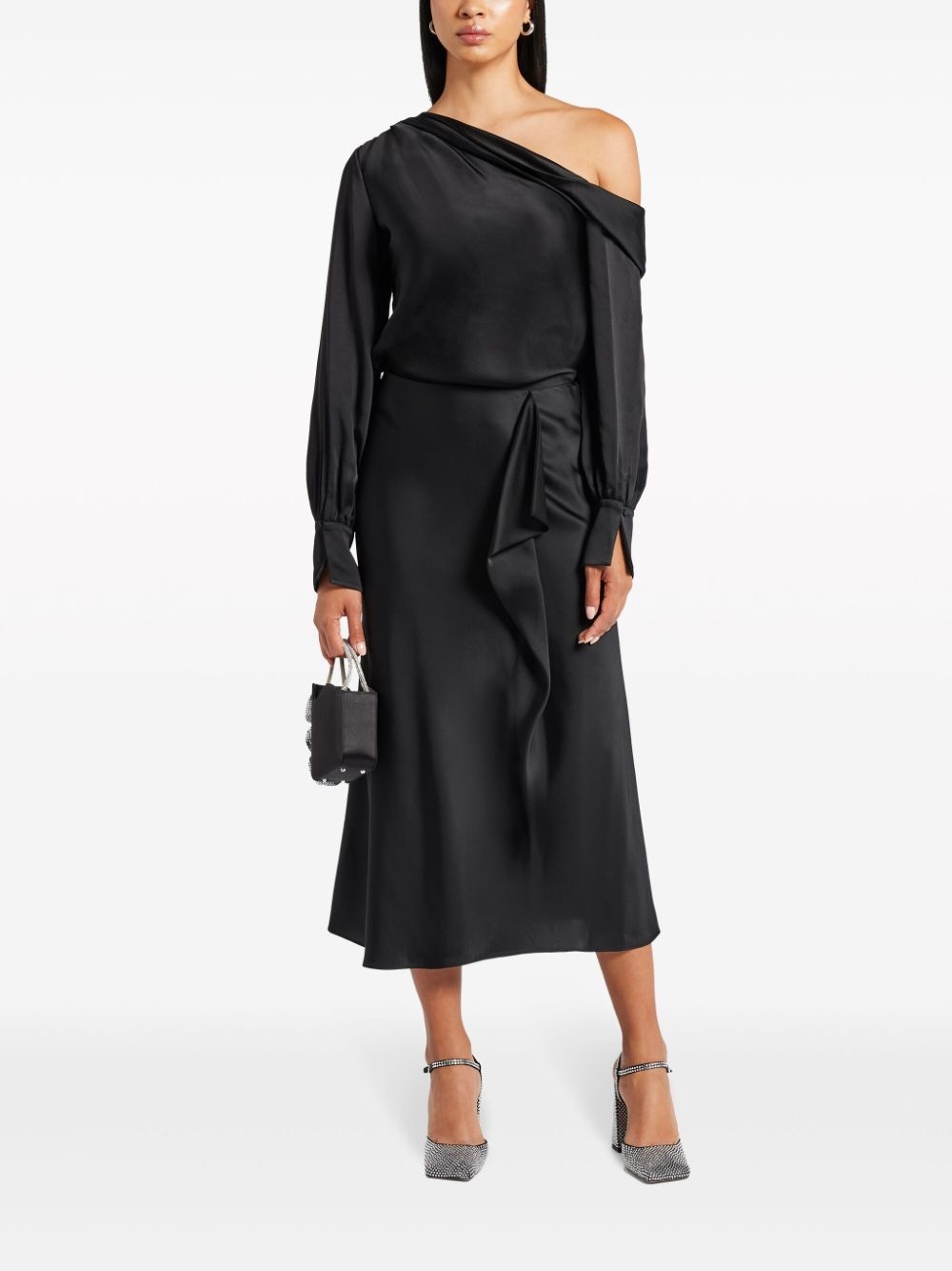 Alice cold-shoulder satin blouse - 2