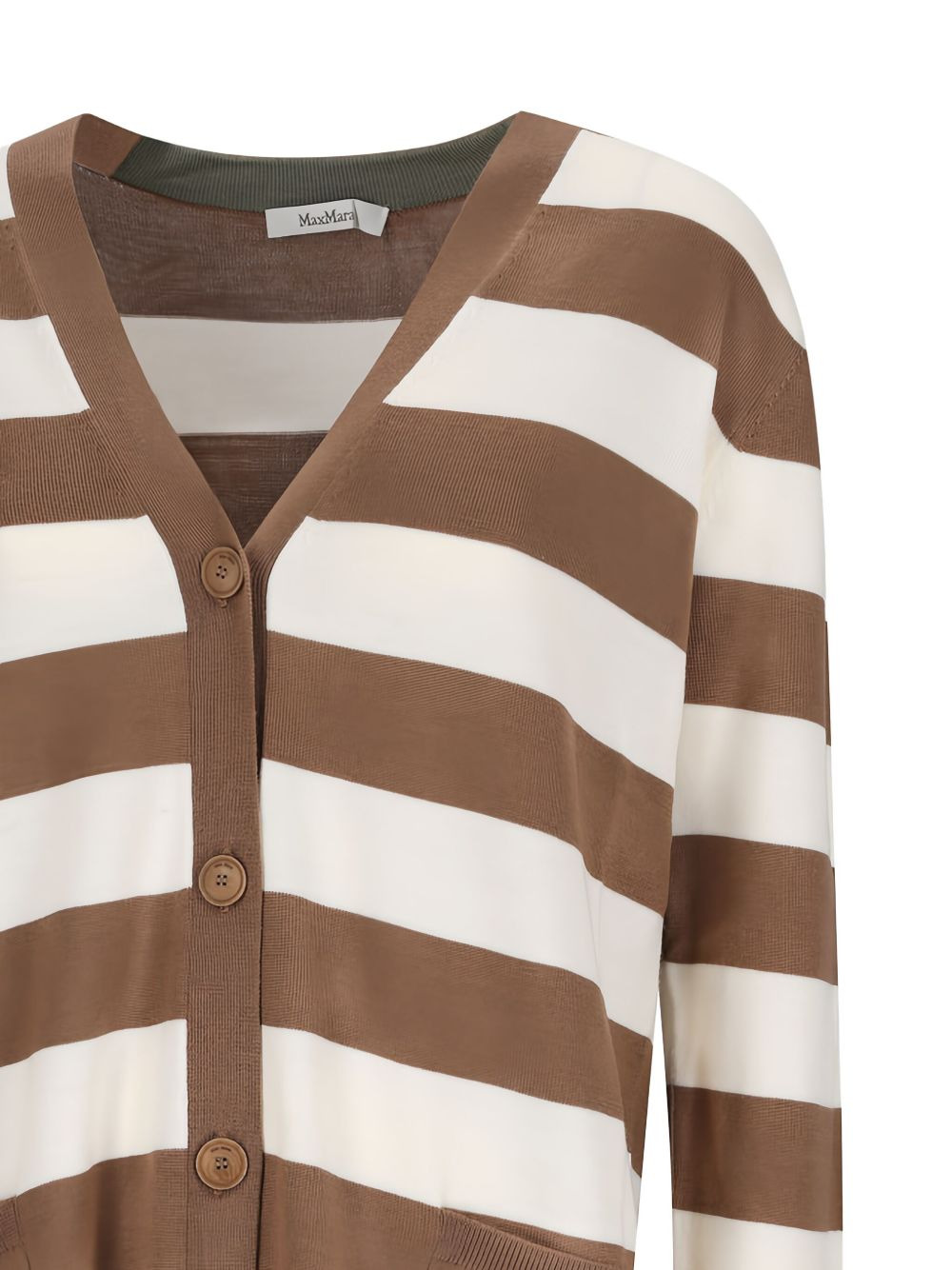 striped-pattern wool cardigan - 3