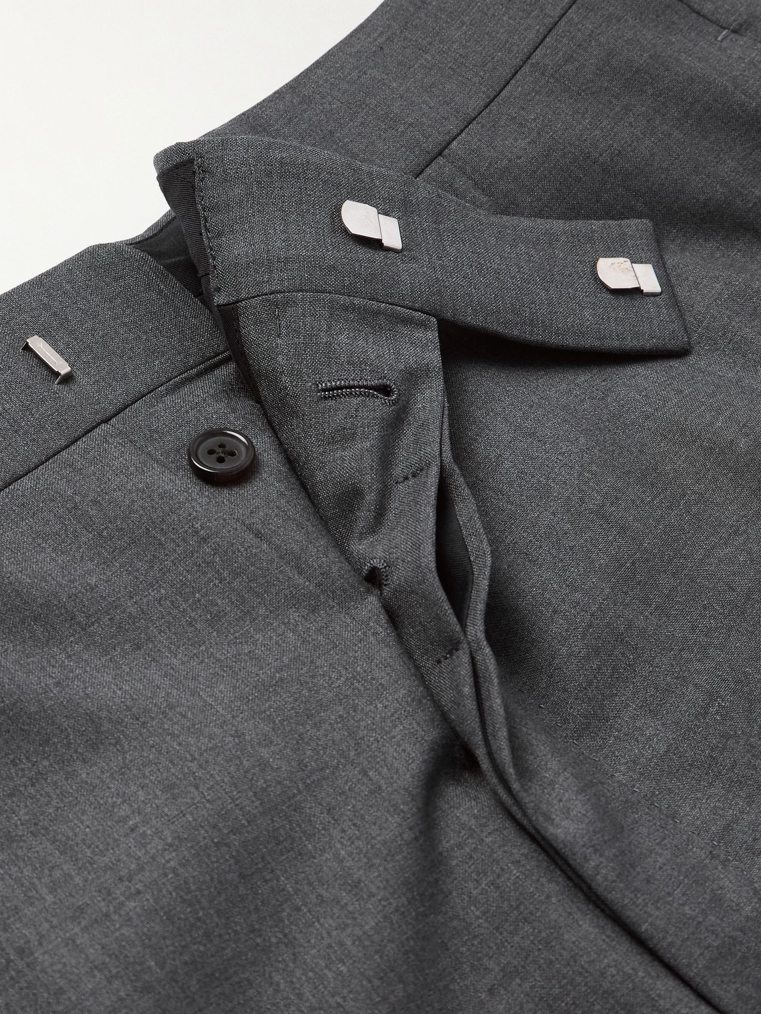 Slim-Fit Straight-Leg Pleated Wool Trousers Dark gray - 6