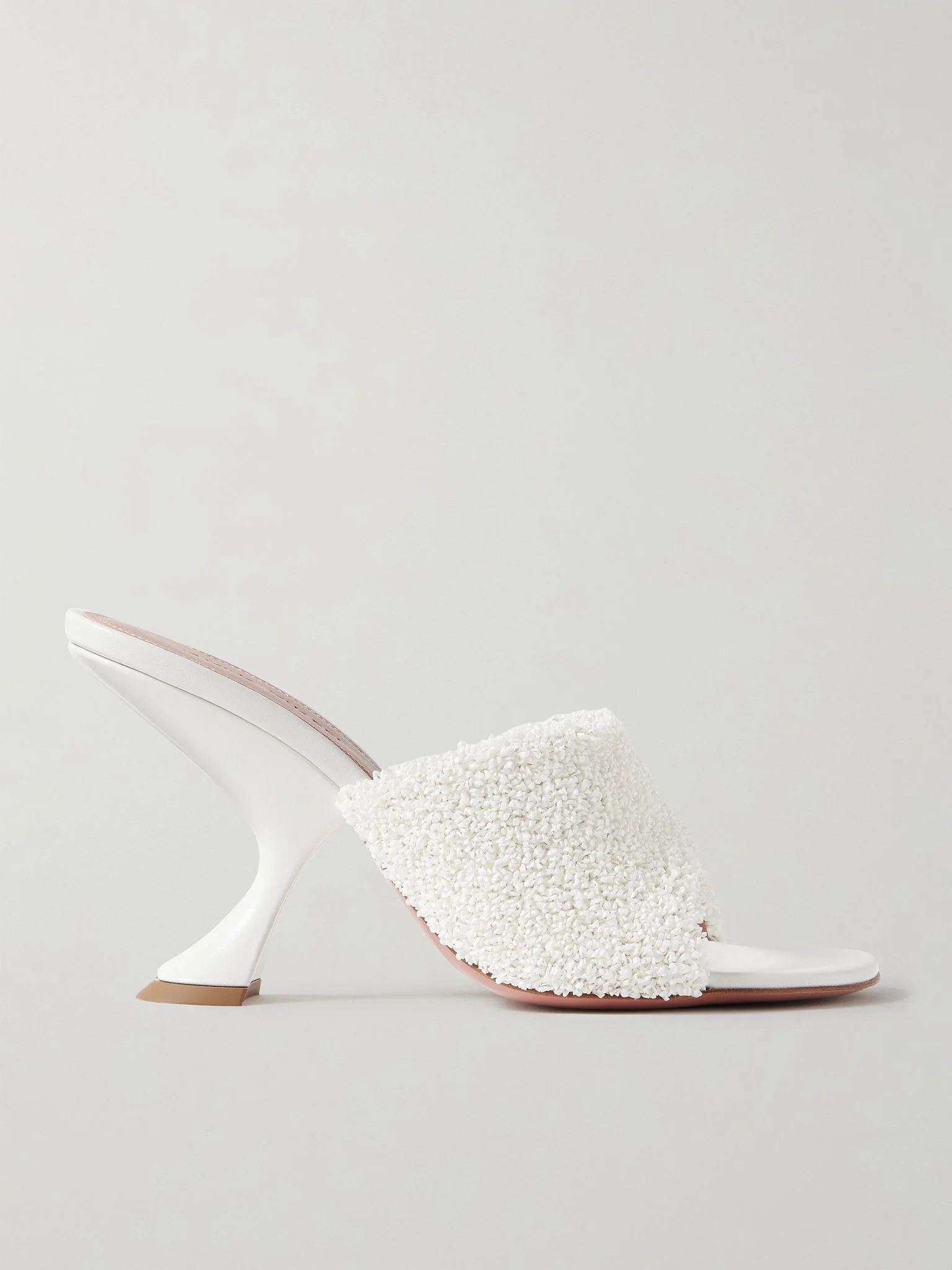 Taylor leather-trimmed raffia mules White - 1
