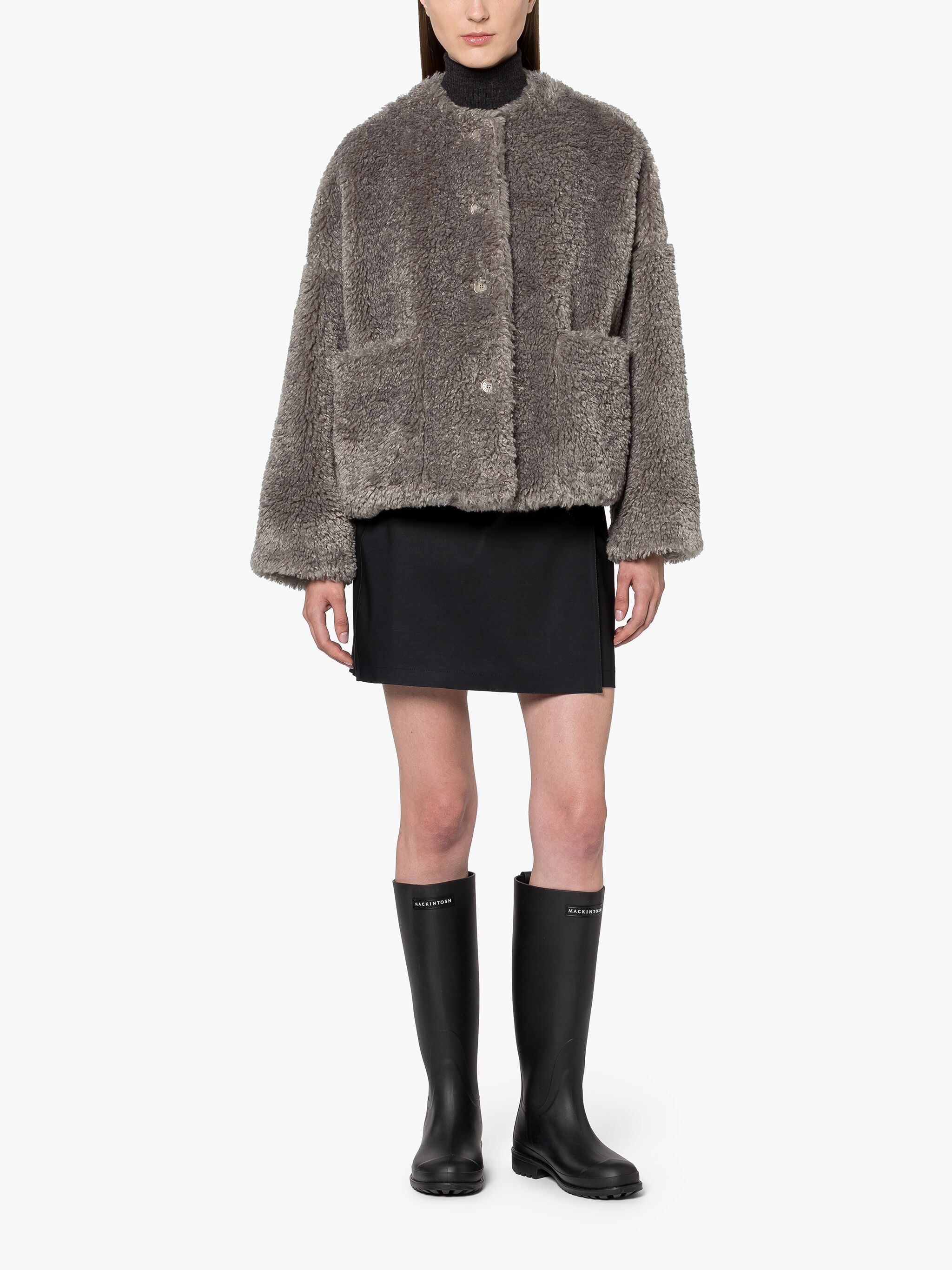 HUMBIE GREIGE ECO FUR JACKET - 2