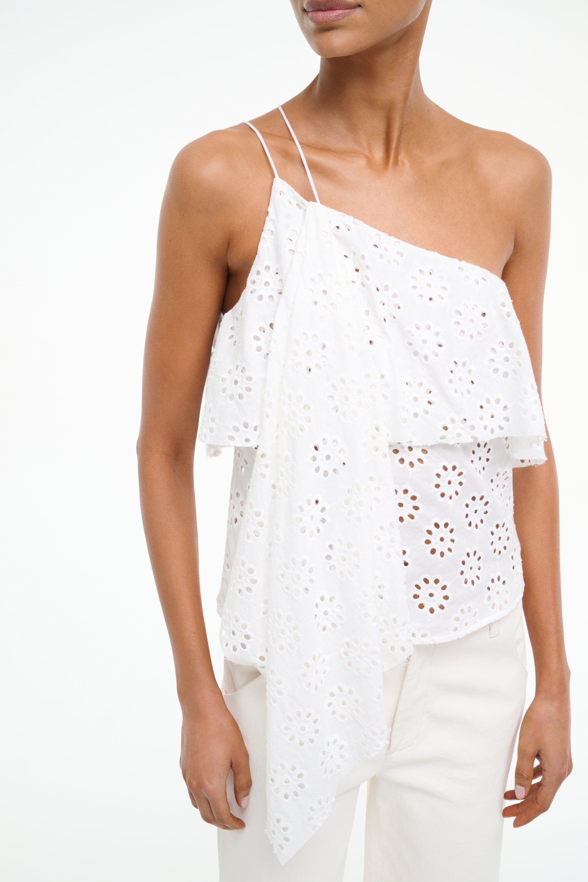 STAUD ISA TOP WHITE EYELET - 4
