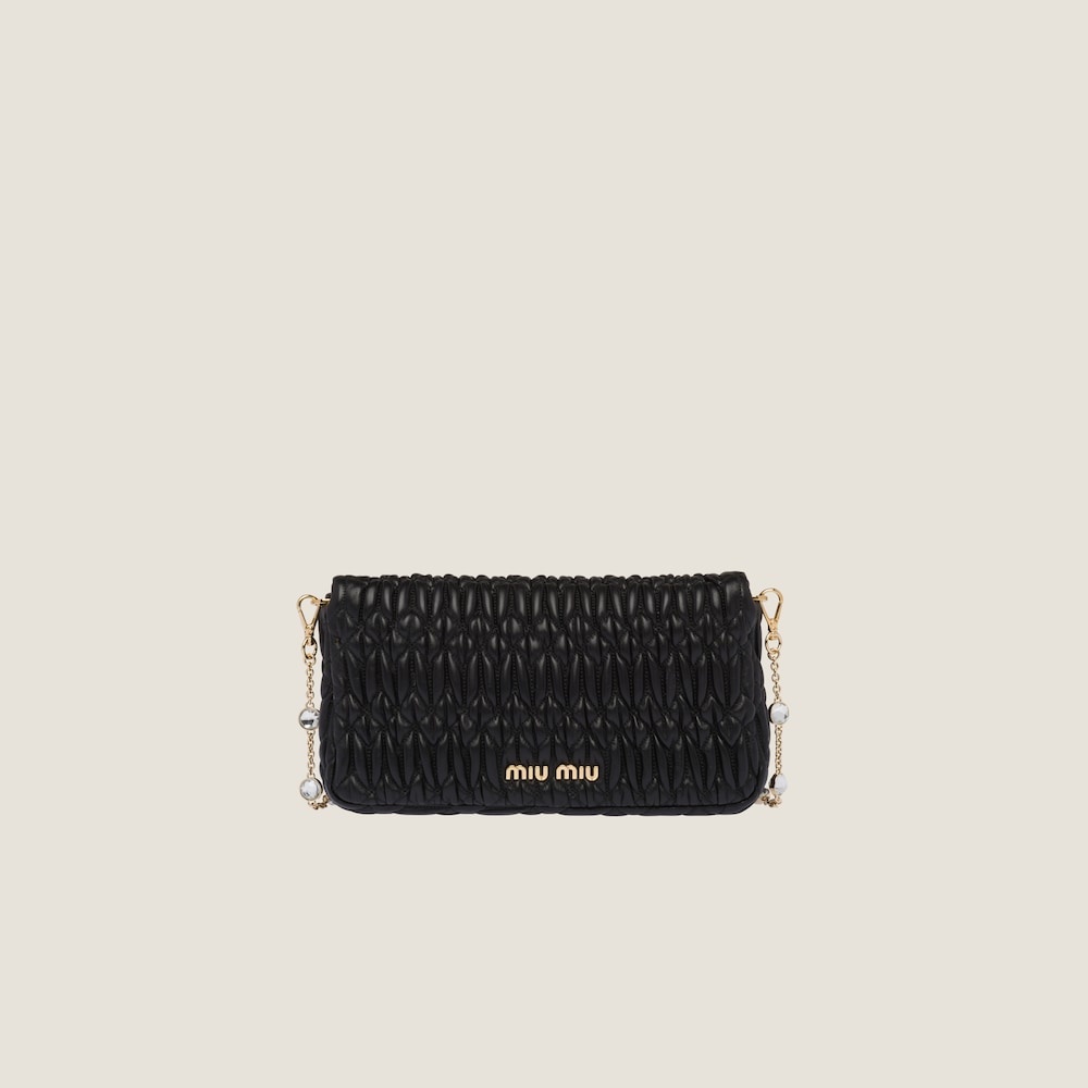 Miu Crystal Cloqué Nappa leather bag - 3