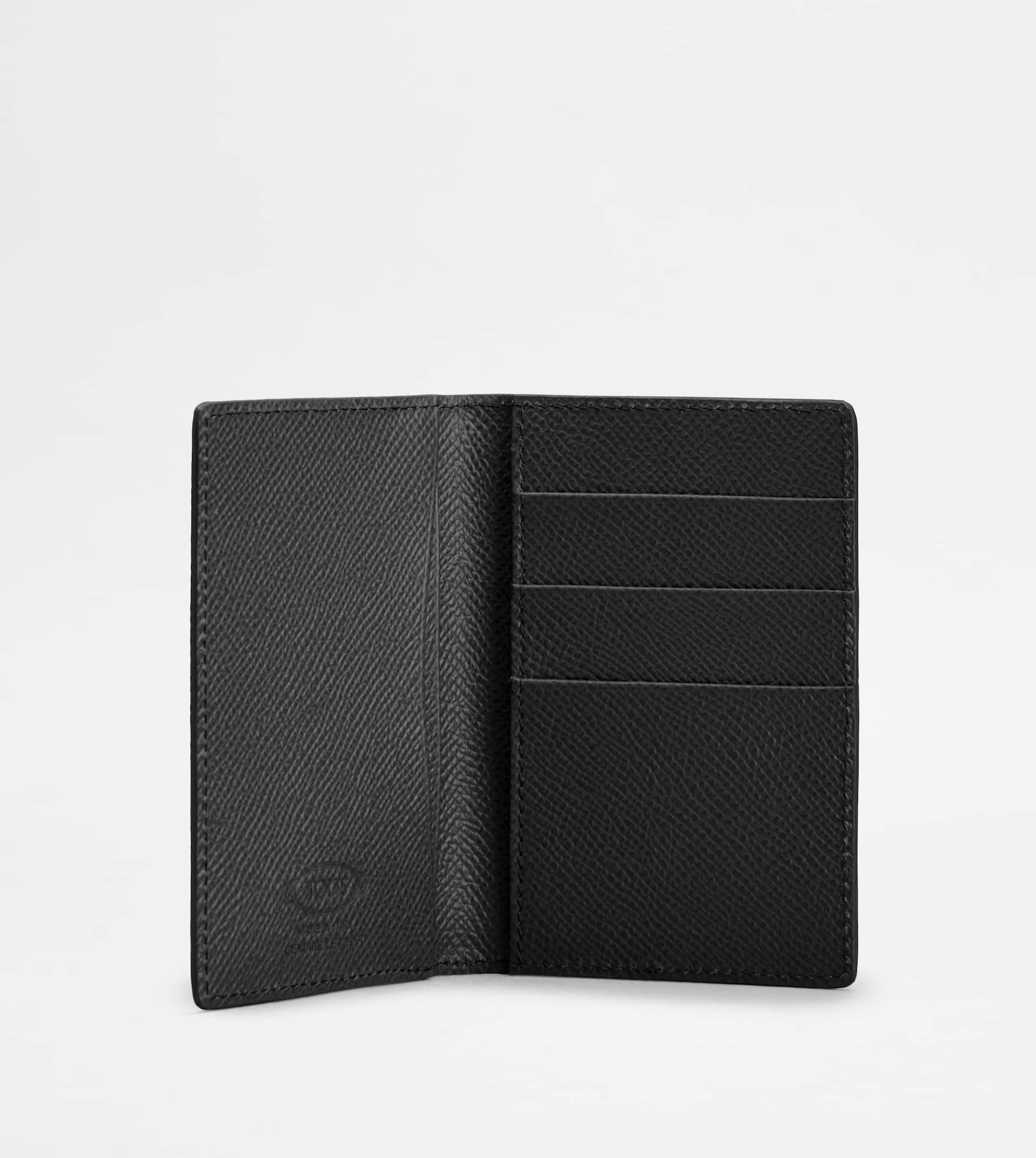CARD HOLDER IN LEATHER - GREY, BLACK - 4