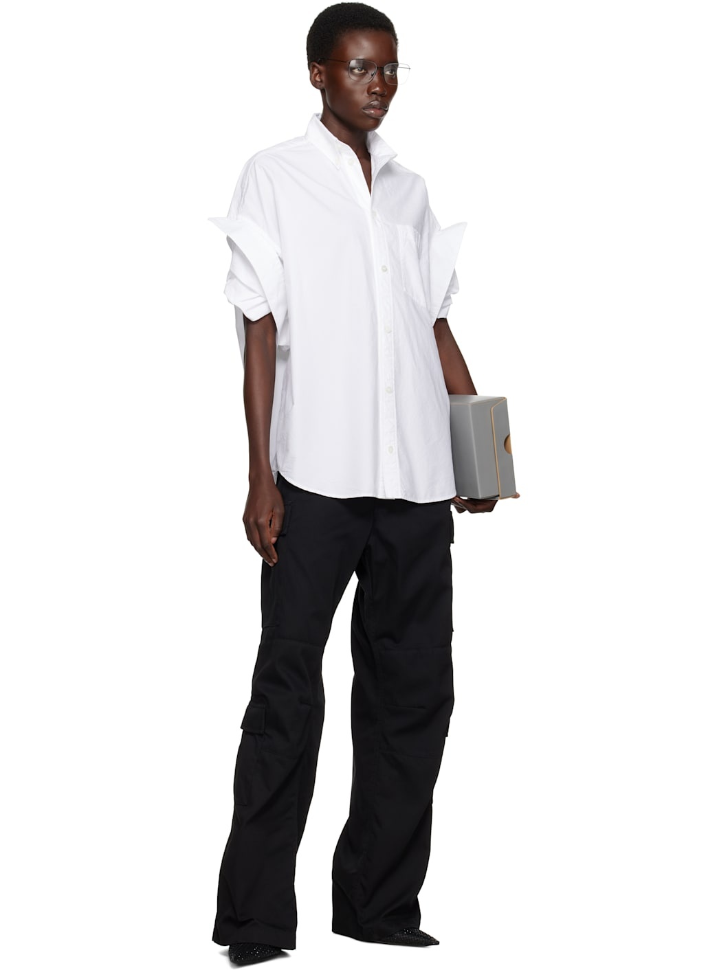 Black Regular Fit Cargo Pants - 4