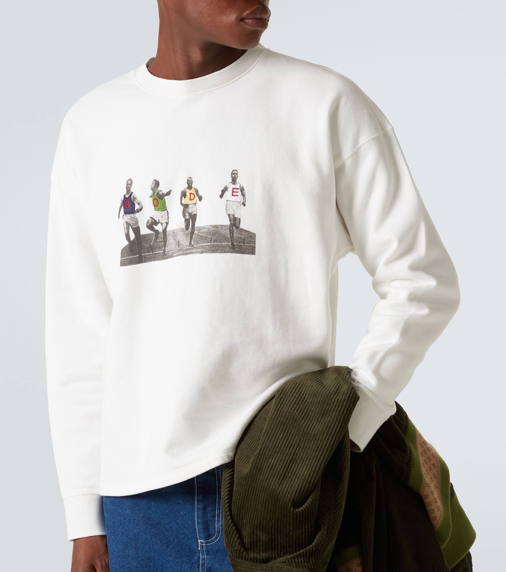 Finish Line patch-appliqué cotton sweatshirt - 5