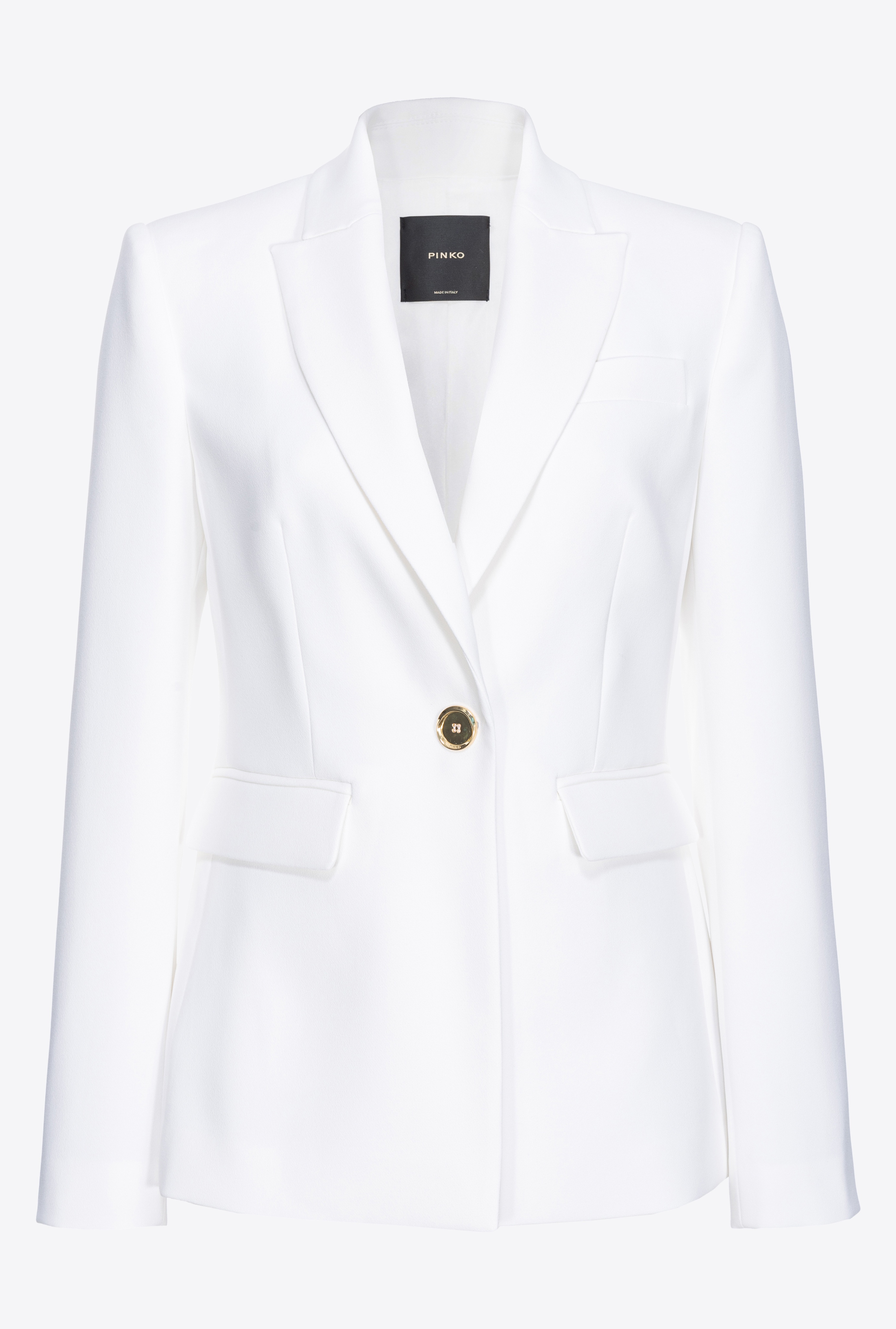 ジャケット PINKO SS20  1G14Y4 Y5XX Z05 (1G14Y4 Y5XX Z05) Pinko Scucire cotton crop shiny jacket - Black | 1G14J57700Z99