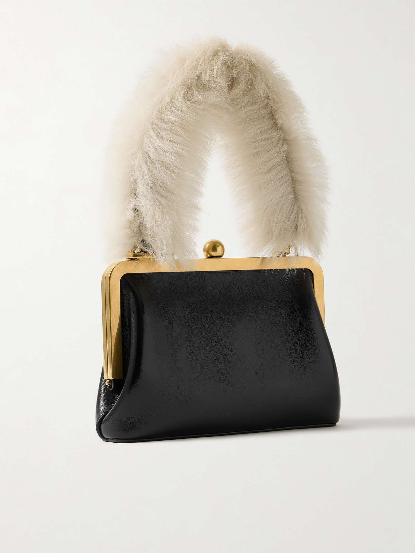 Lilith shearling-trimmed leather tote - 3