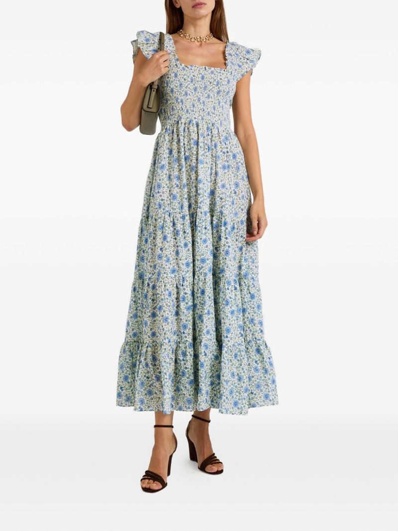 RIXO Kendall ruffled floral-pattern midi dress outlook