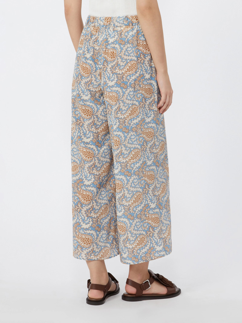 NIRVANA Printed crêpe de Chine trousers - LIGHT BLUE 4
