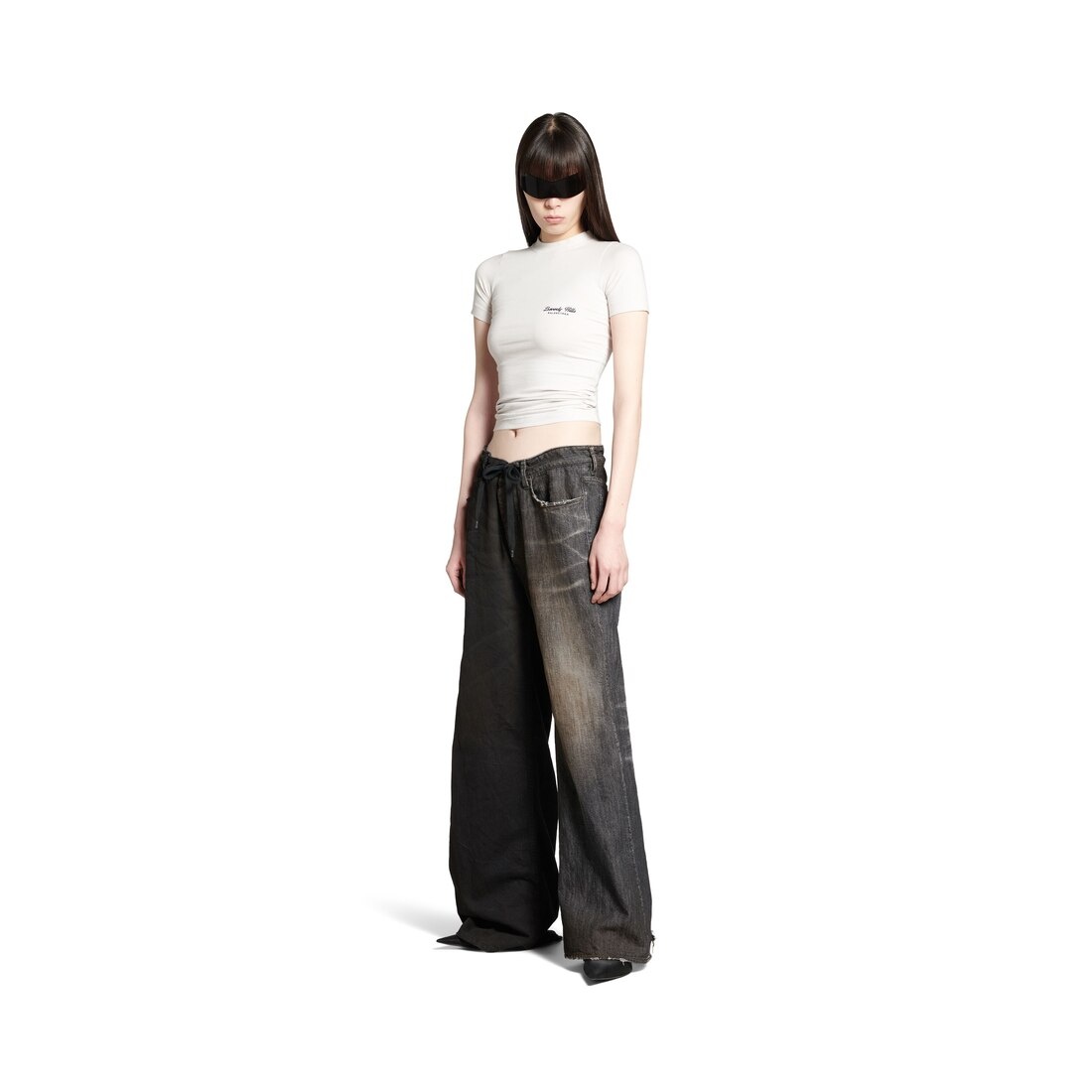 Women's Beverly Hills T-shirt Fitted in Off White/black - 2