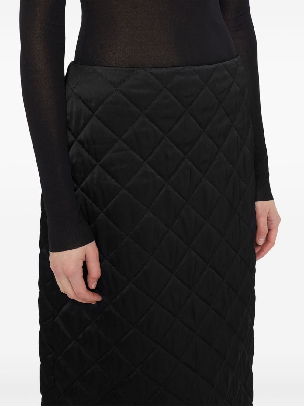 A-line quilted midi skirt - 5