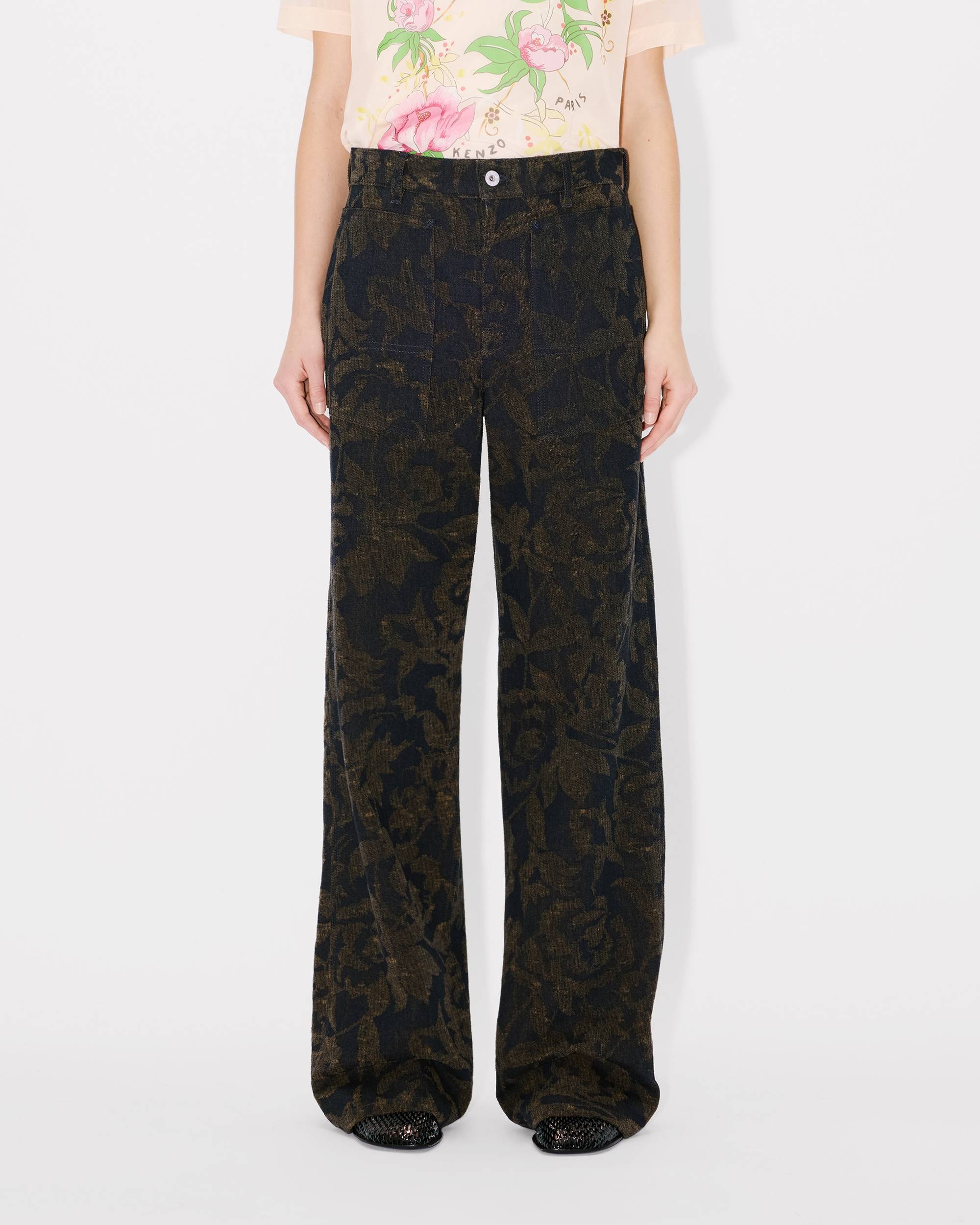 'KENZO Peonies' cargo jeans in japanese denim - 3