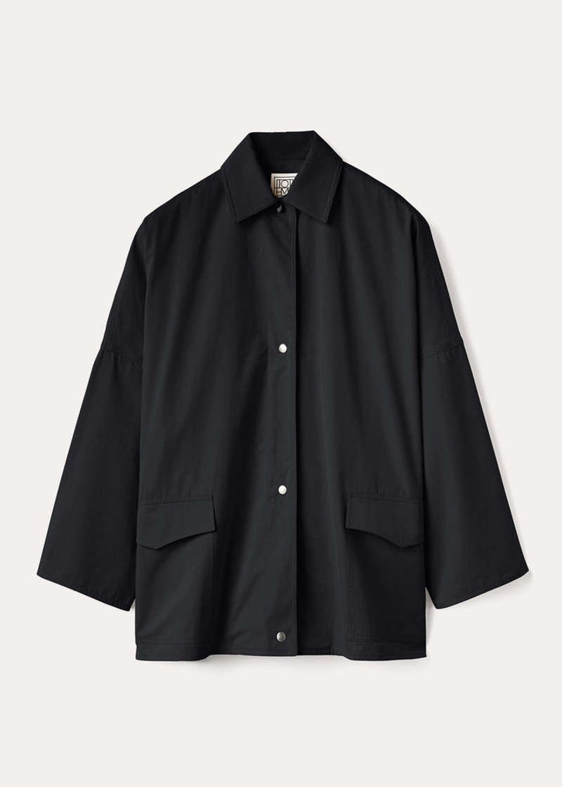 TOTEME Washed cotton overshirt jacket black - 7520636403876