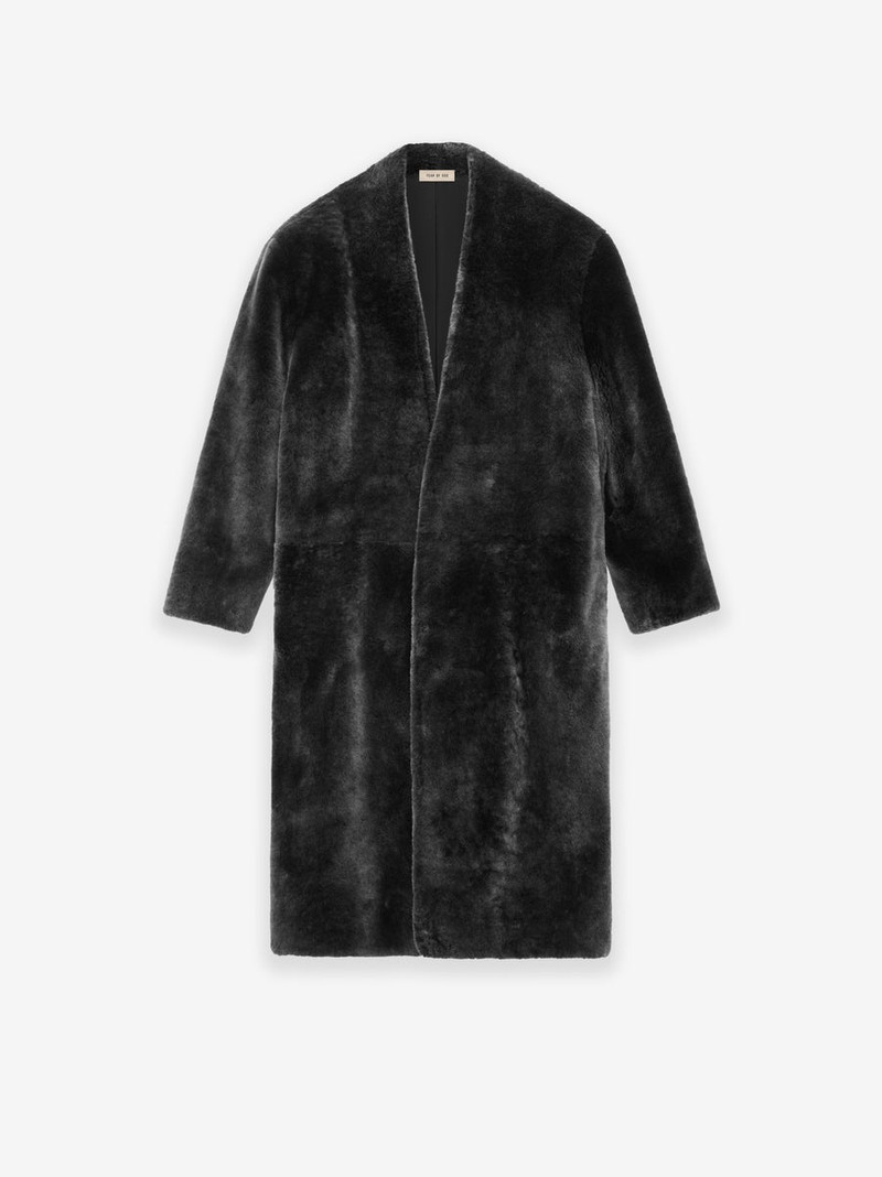 Shearling Lapelless Overcoat 1