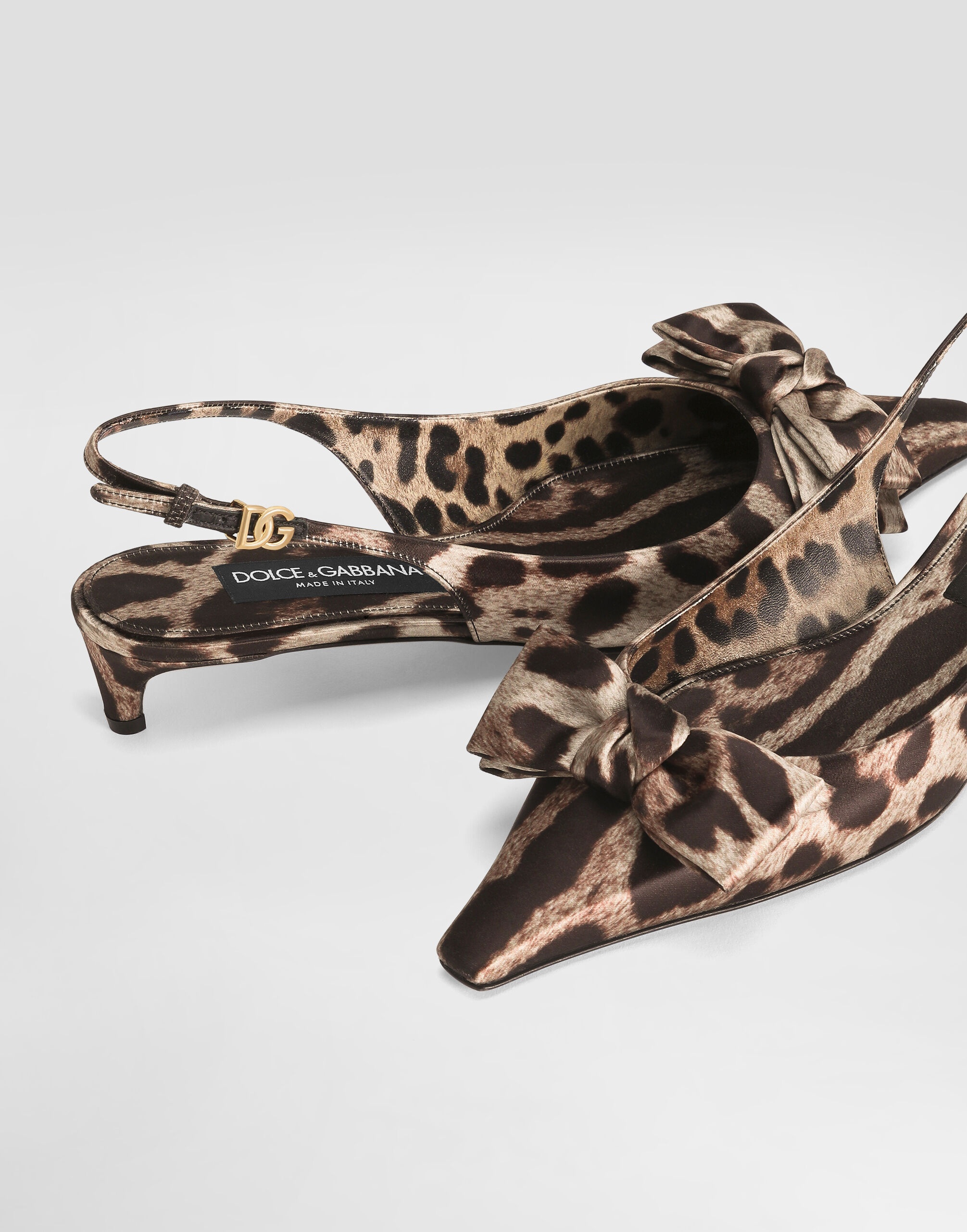 Leopard-print satin slingbacks - 4