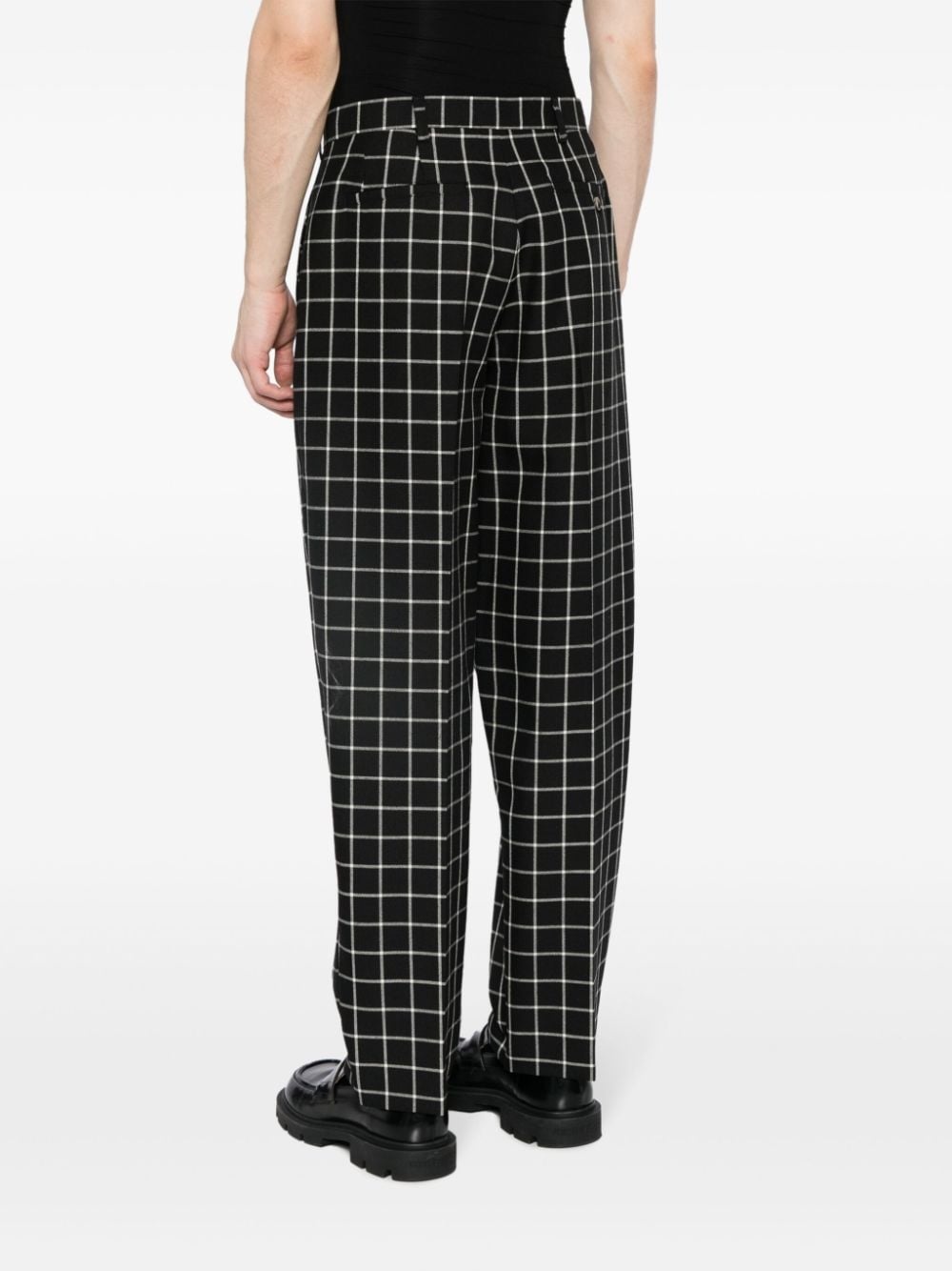 checked tapered trousers - 4
