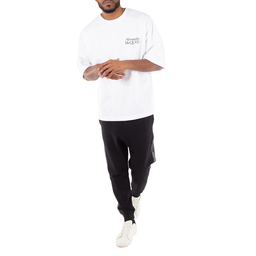 Alexander McQueen Men's White/Black Exploded Logo T-shirt - 4
