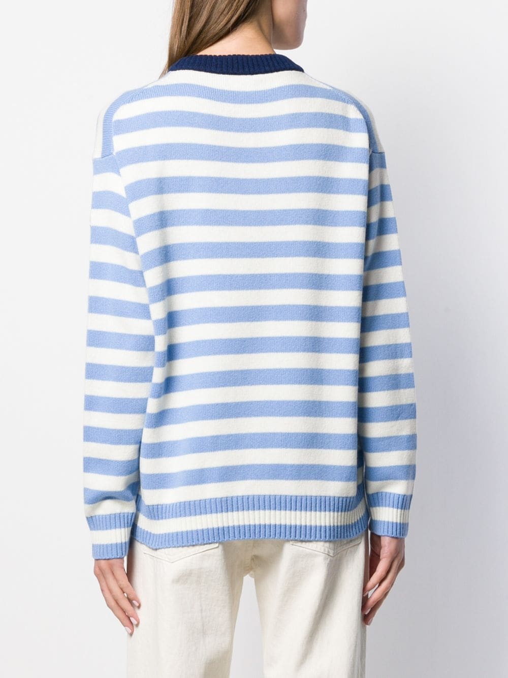 striped logo knit sweater - 4