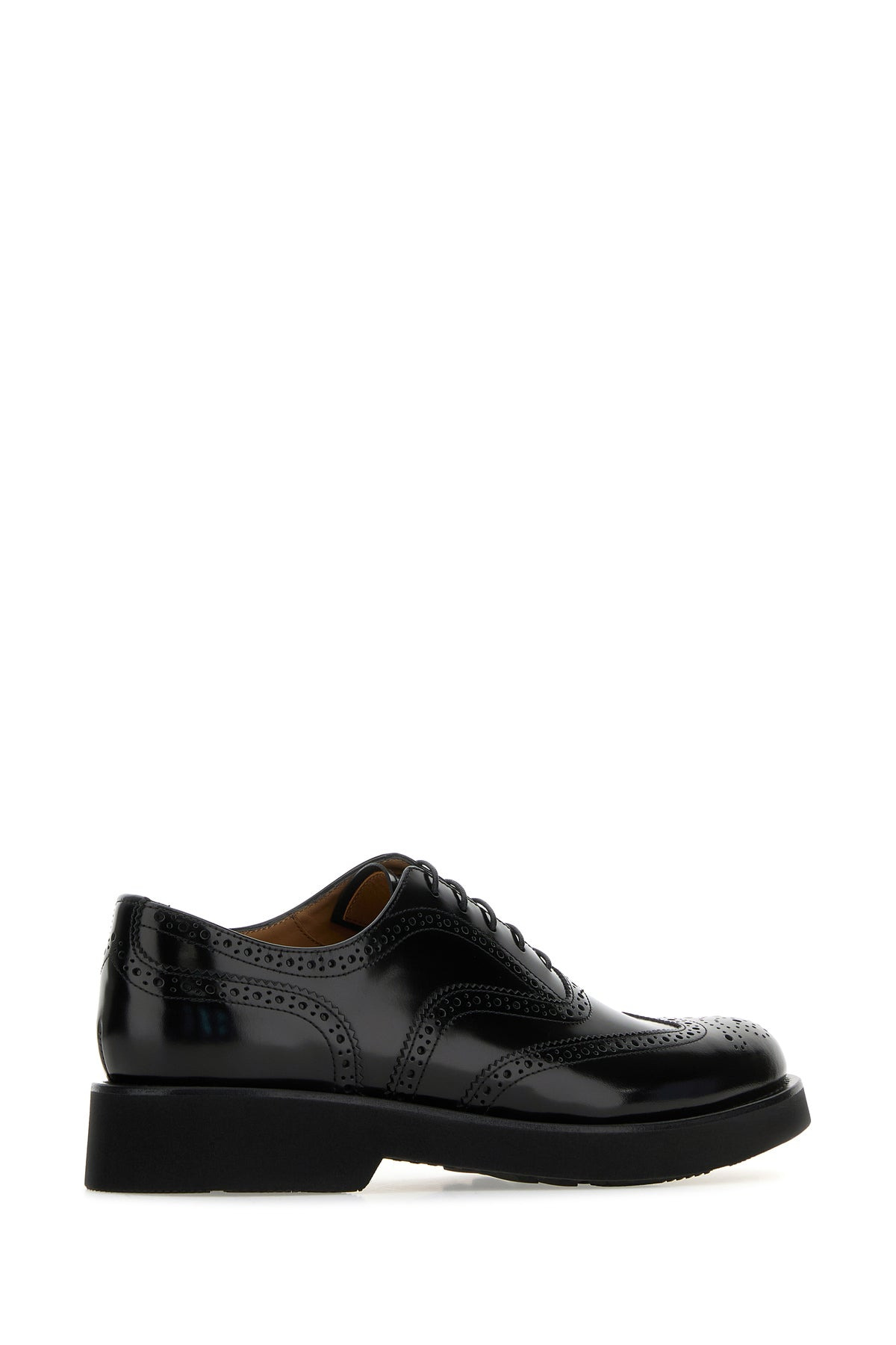 Black leather Burwood lace-up shoes - 3