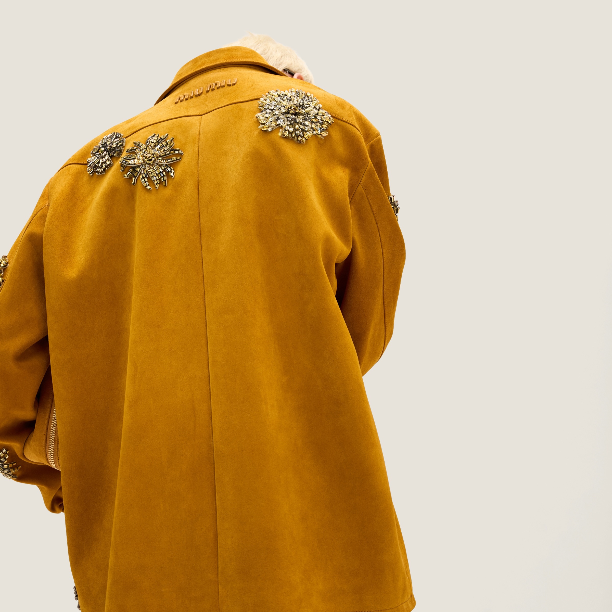 Embroidered suede jacket - 3
