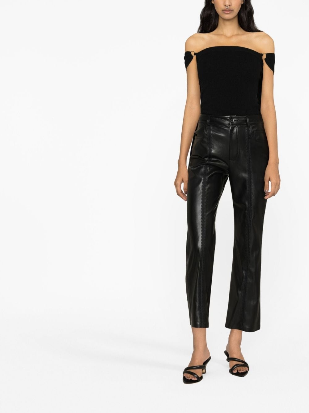 cropped kick flare trousers - 2
