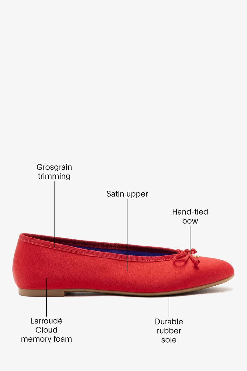 Pavlova Ballet Flat Cherry Satin 6