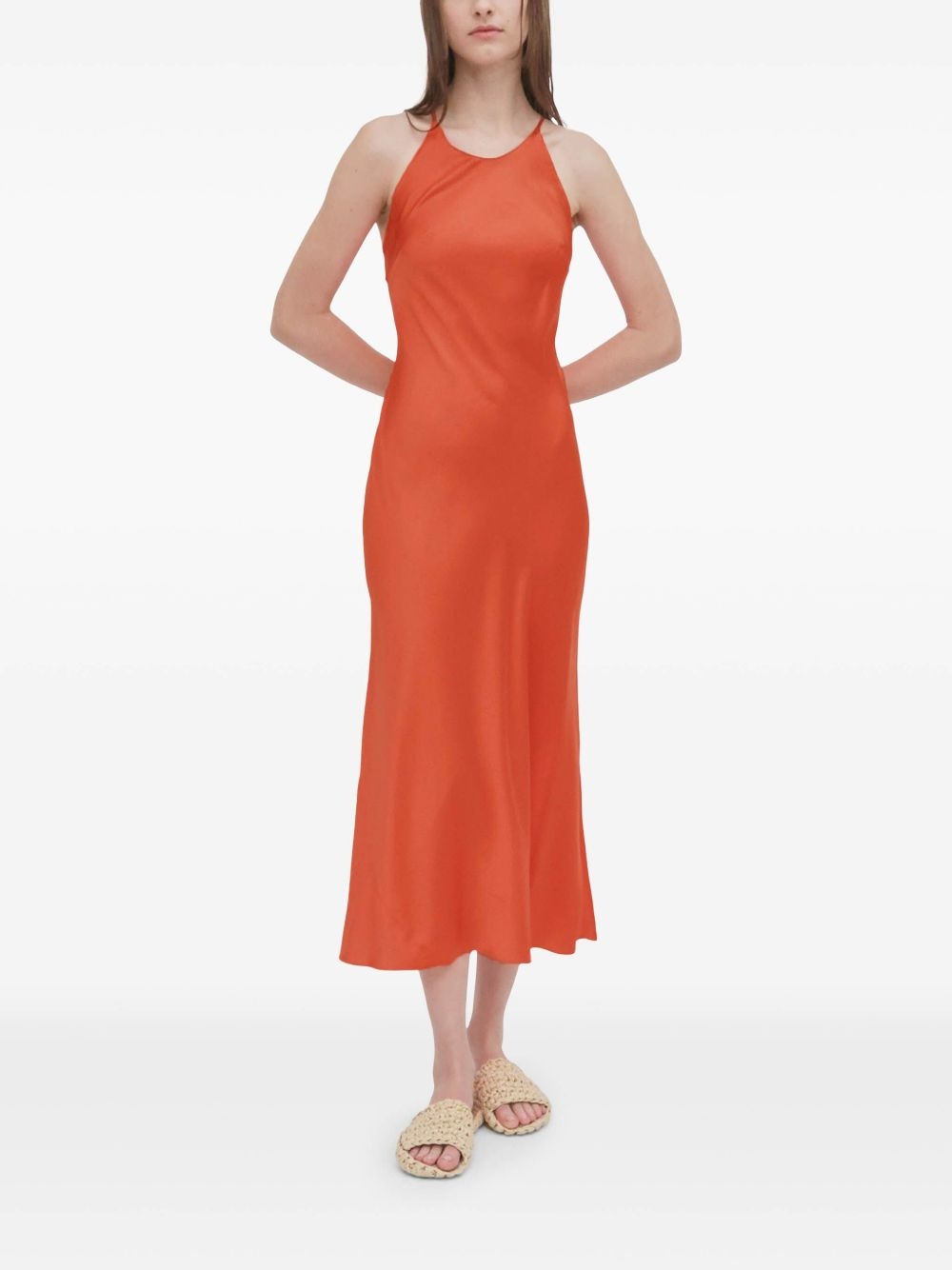 crew-neck slip dress - 3