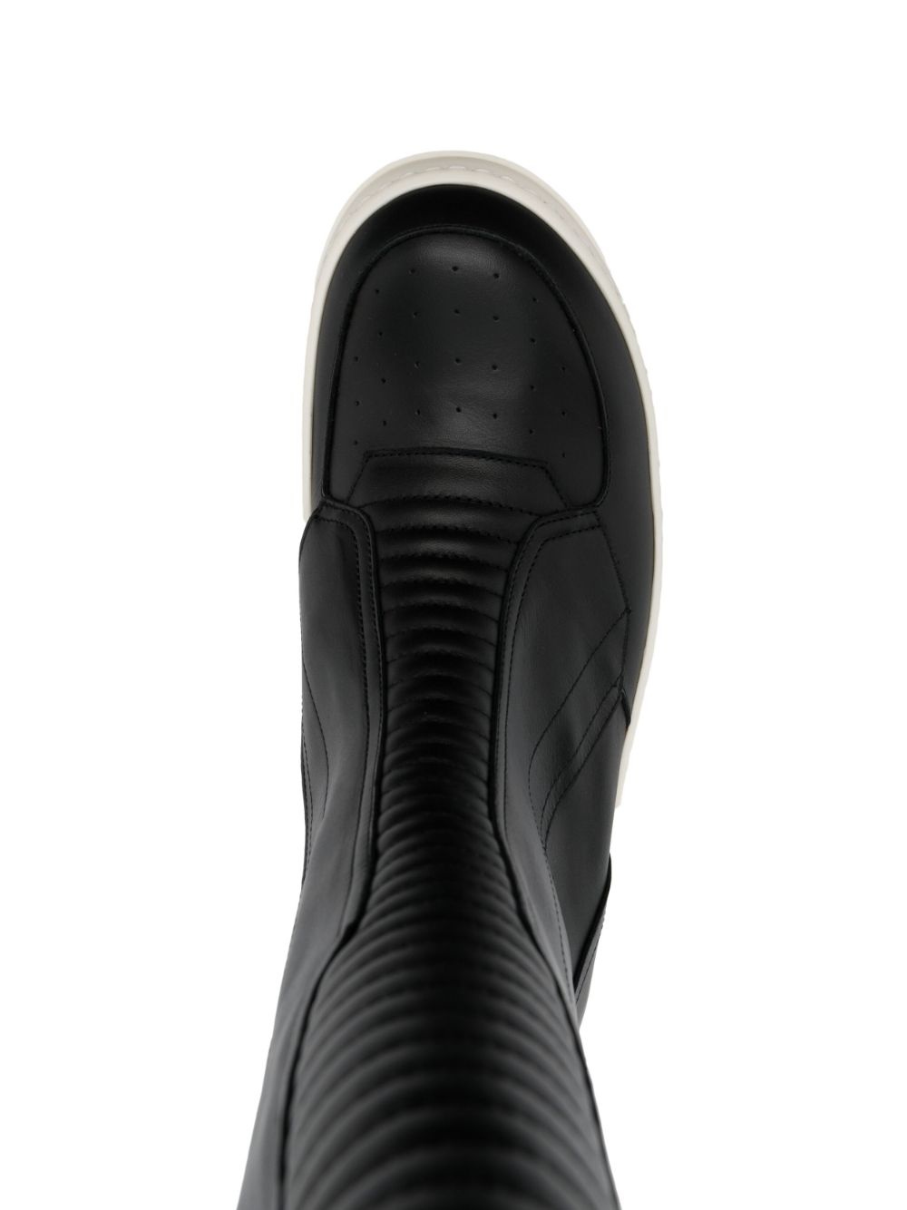 round-toe leather boots - 4