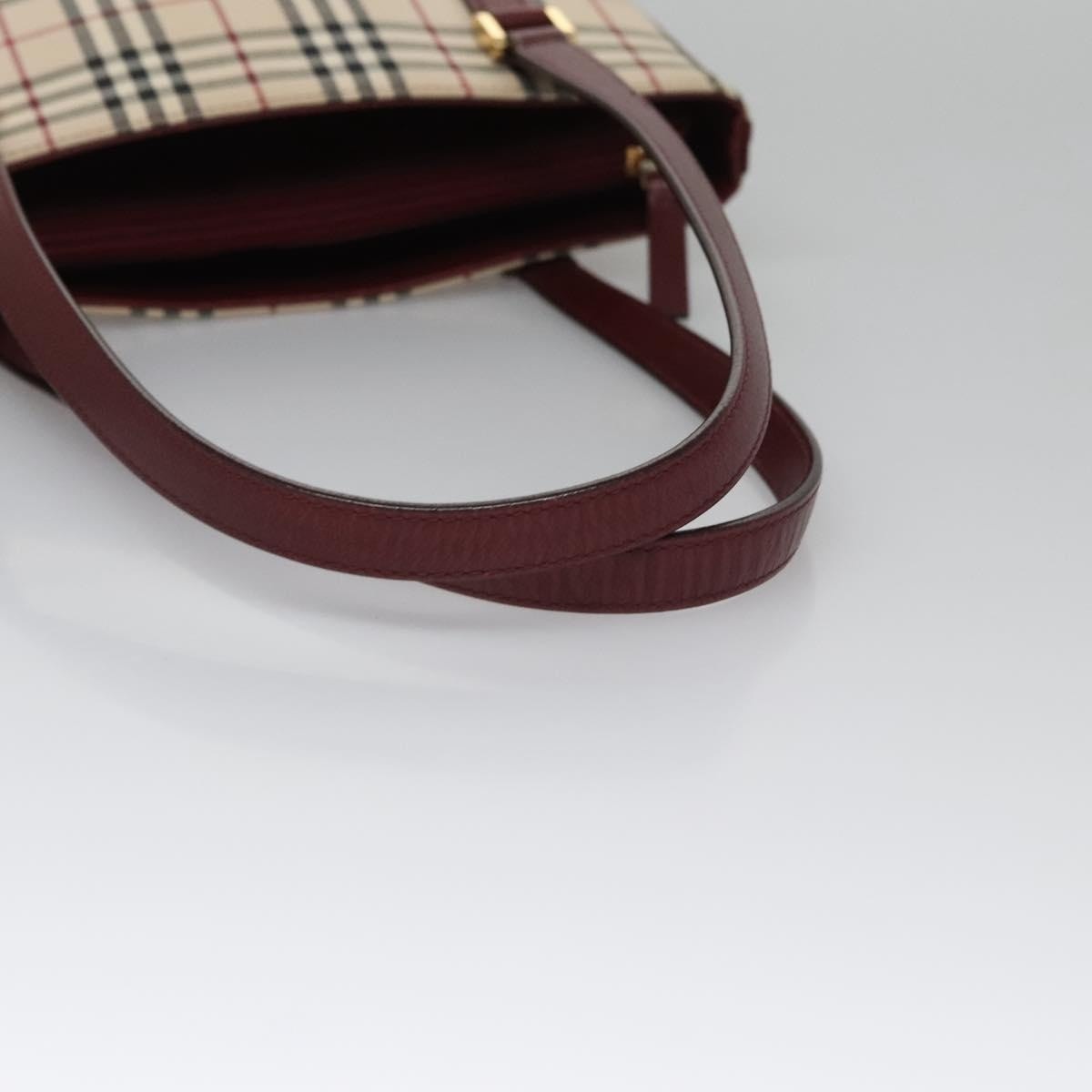 Burberry Nova Check Tote Bag Canvas Beige Red Gold - 7