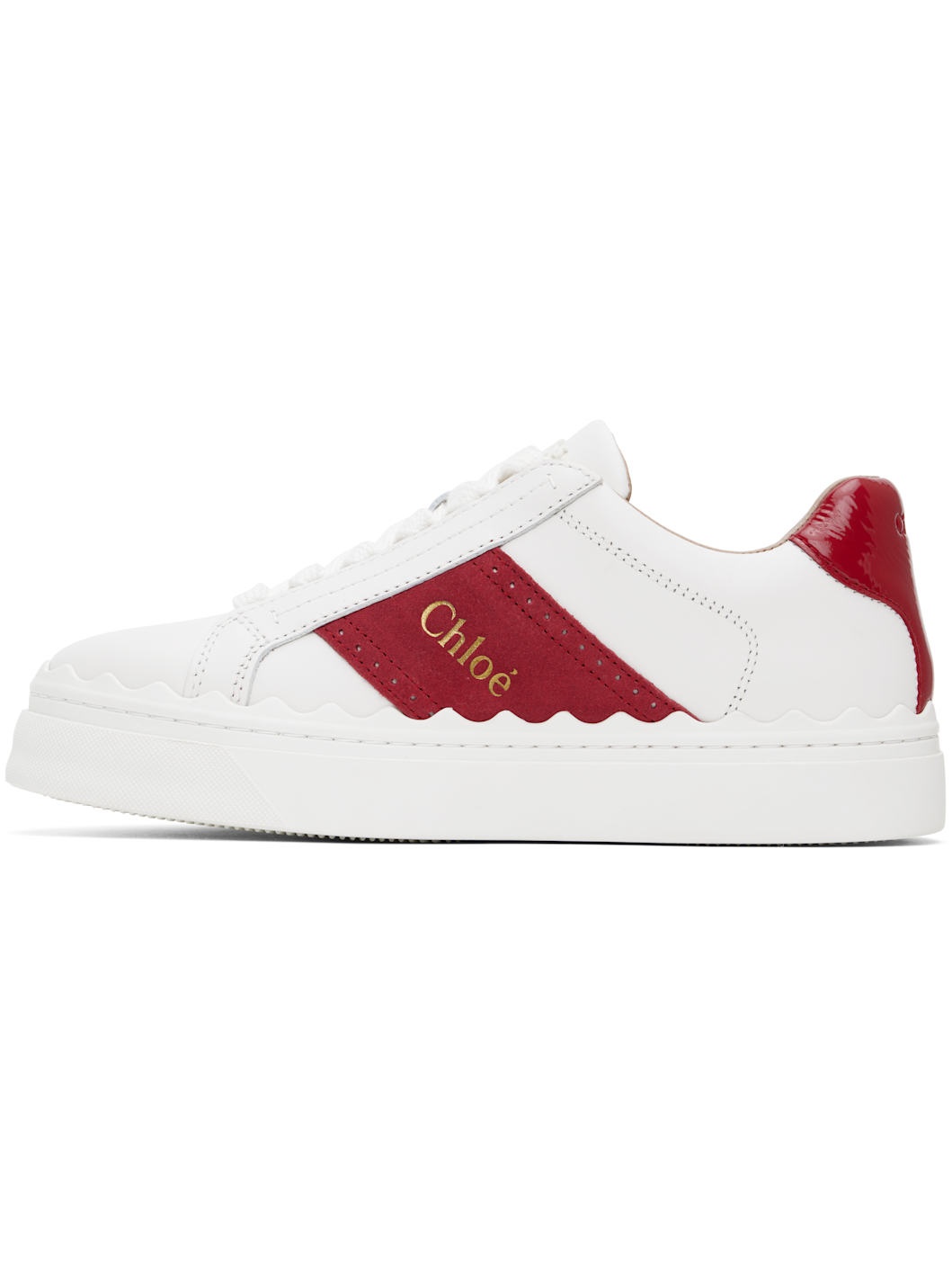 White & Red Lauren Sneakers - 3