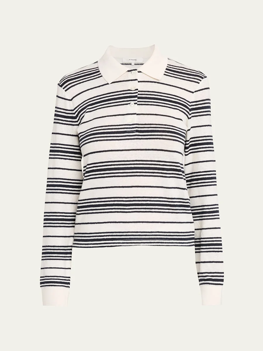 The Stripe Long-Sleeve Polo - 1