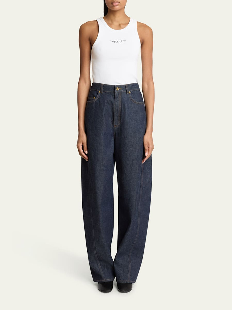 Givenchy Mid-Rise Barrel-Leg Denim Cocoon Trousers outlook