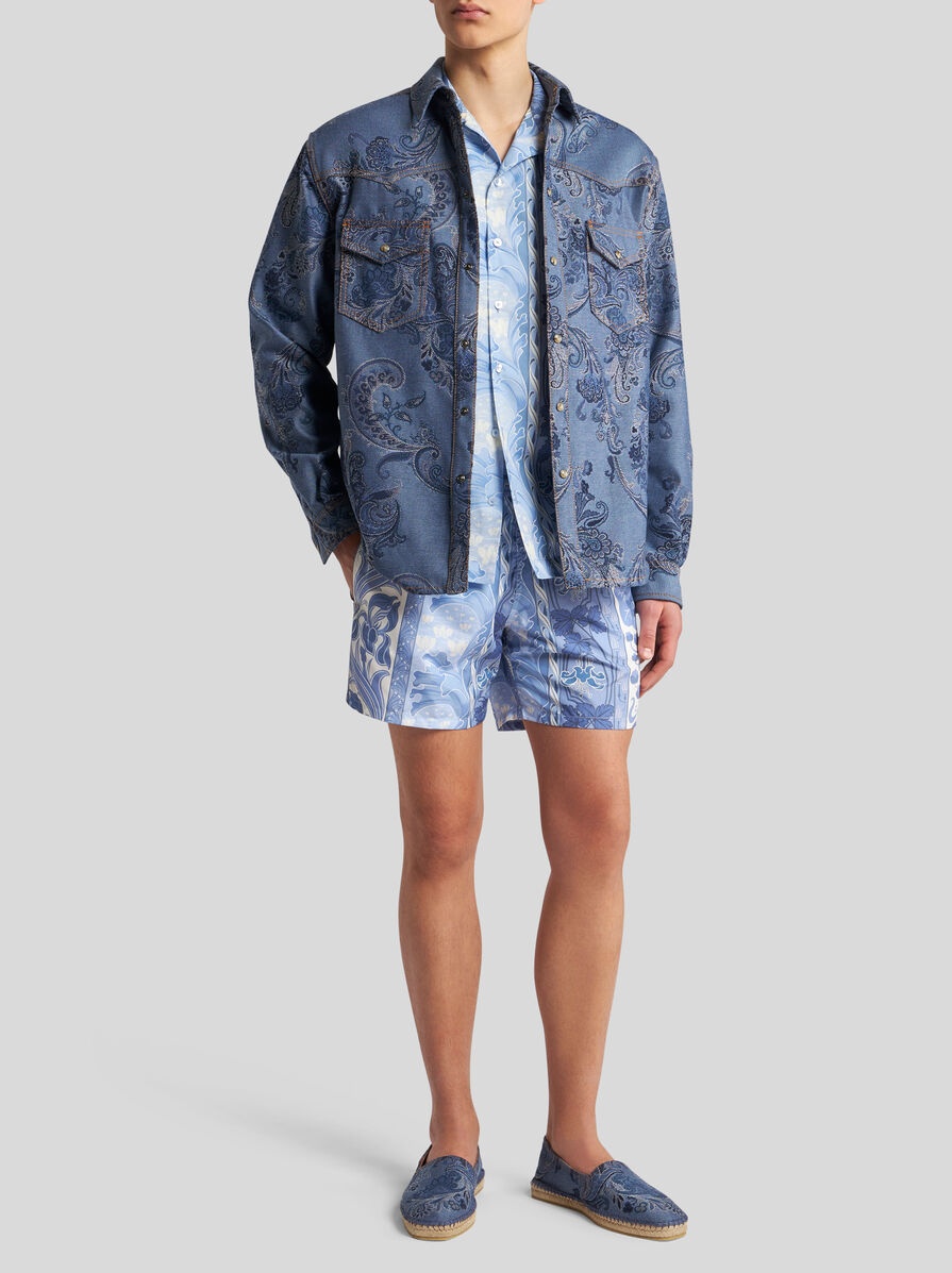 PRINTED COTTON BOWLING SHIRT - 4