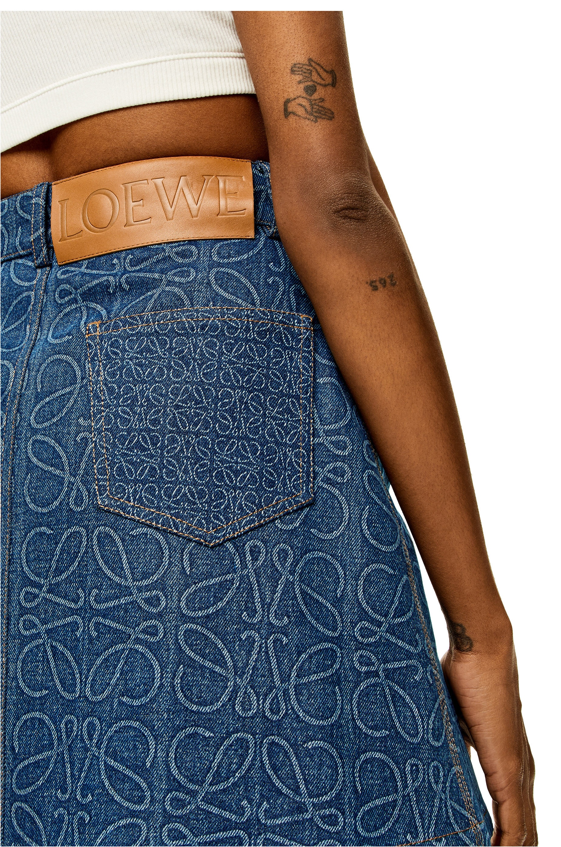 Anagram mini skirt in denim - 5