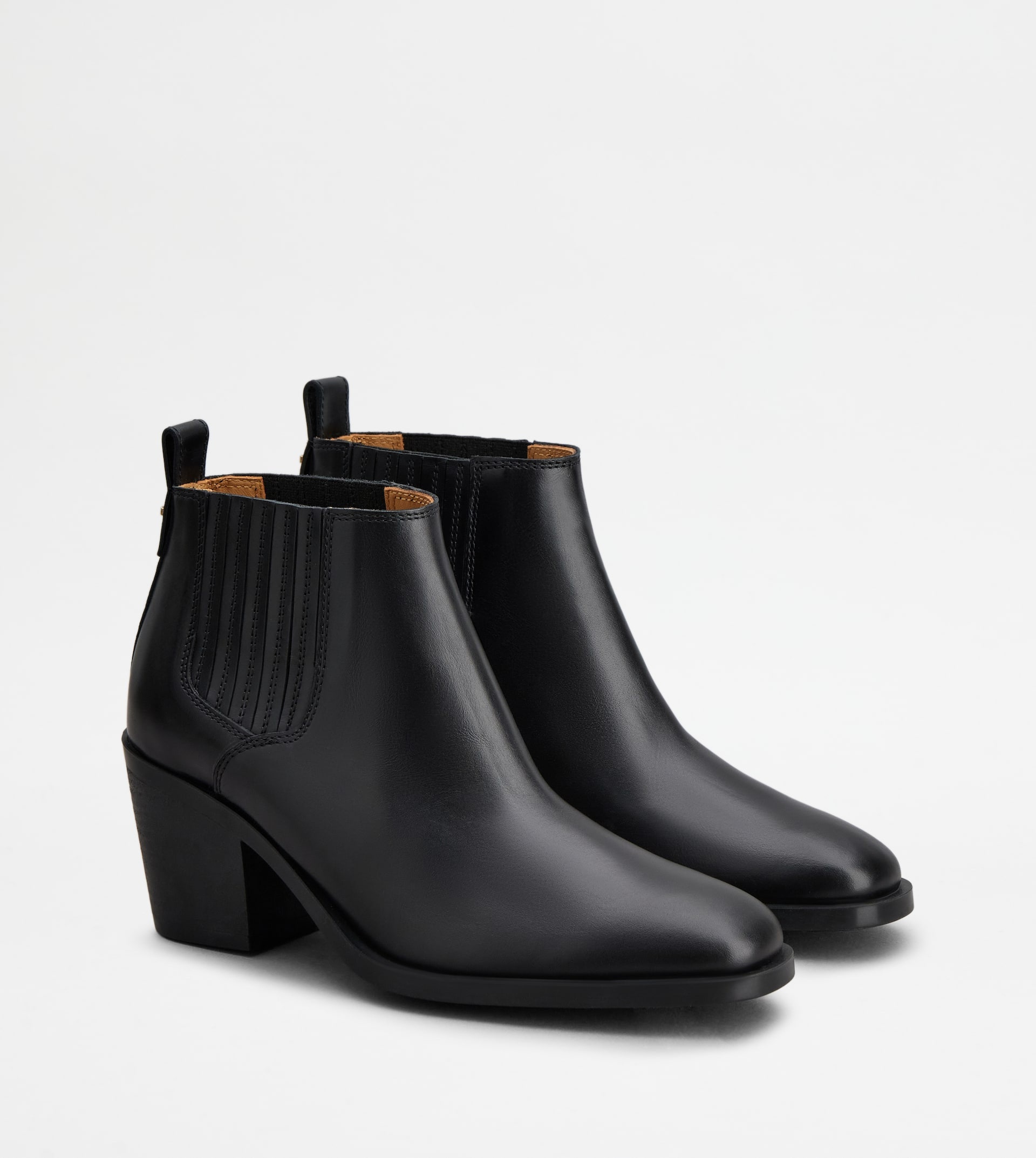 ANKLE BOOTS IN LEATHER - BLACK - 3