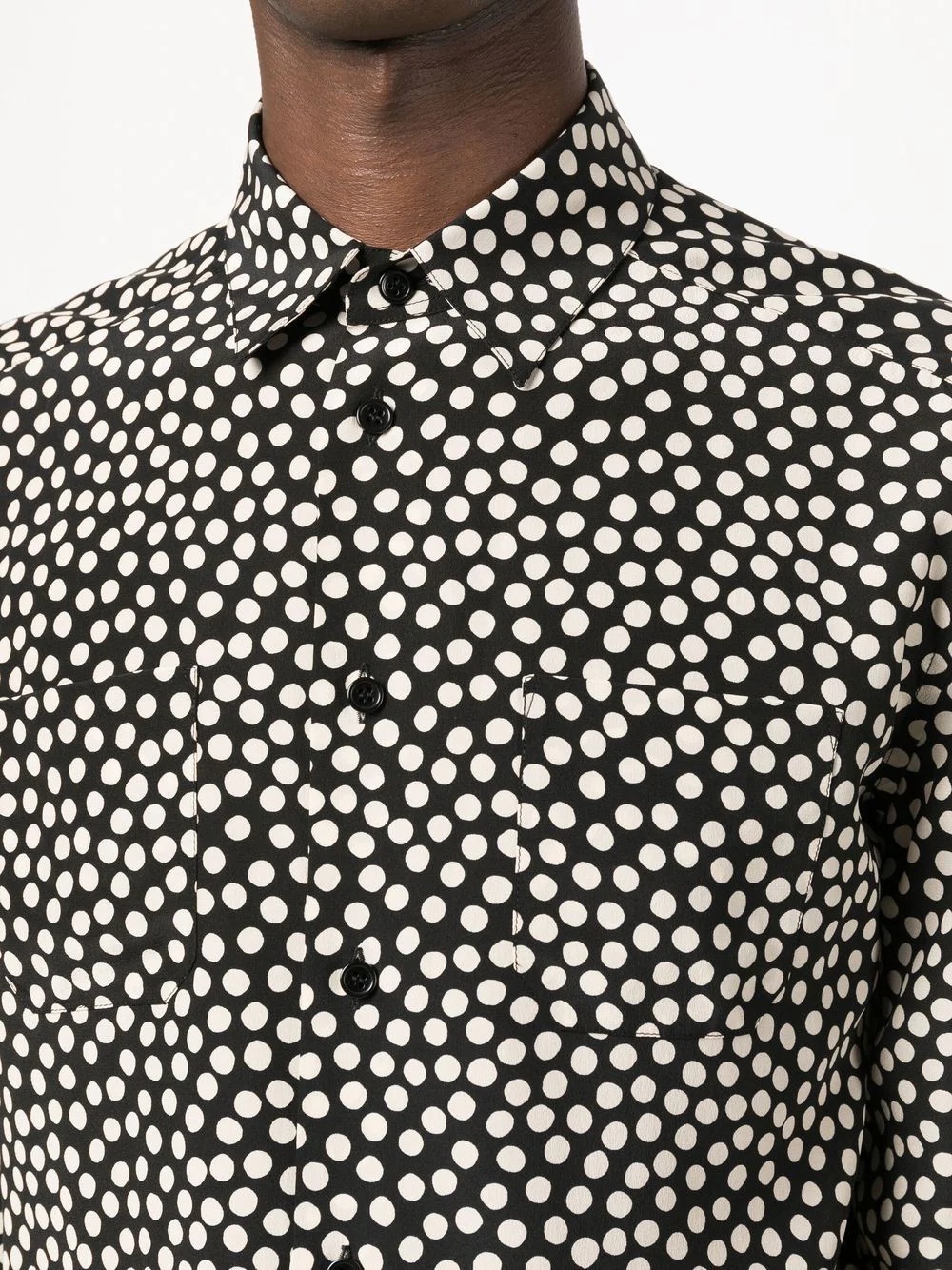 polka-dot silk shirt - 5