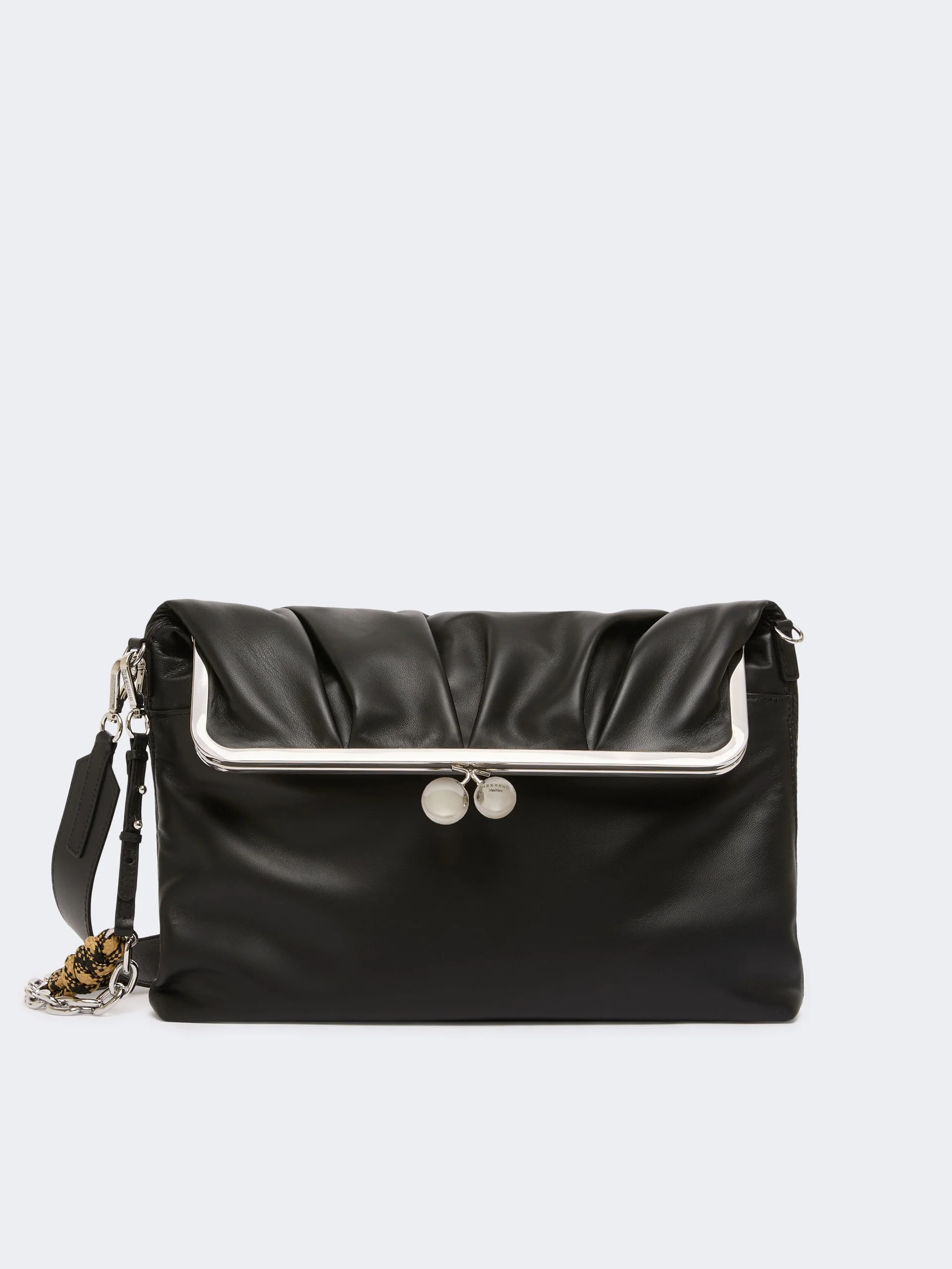 SLALOM Clutch-style sheepskin Pasticcino Bag - BLACK - 1
