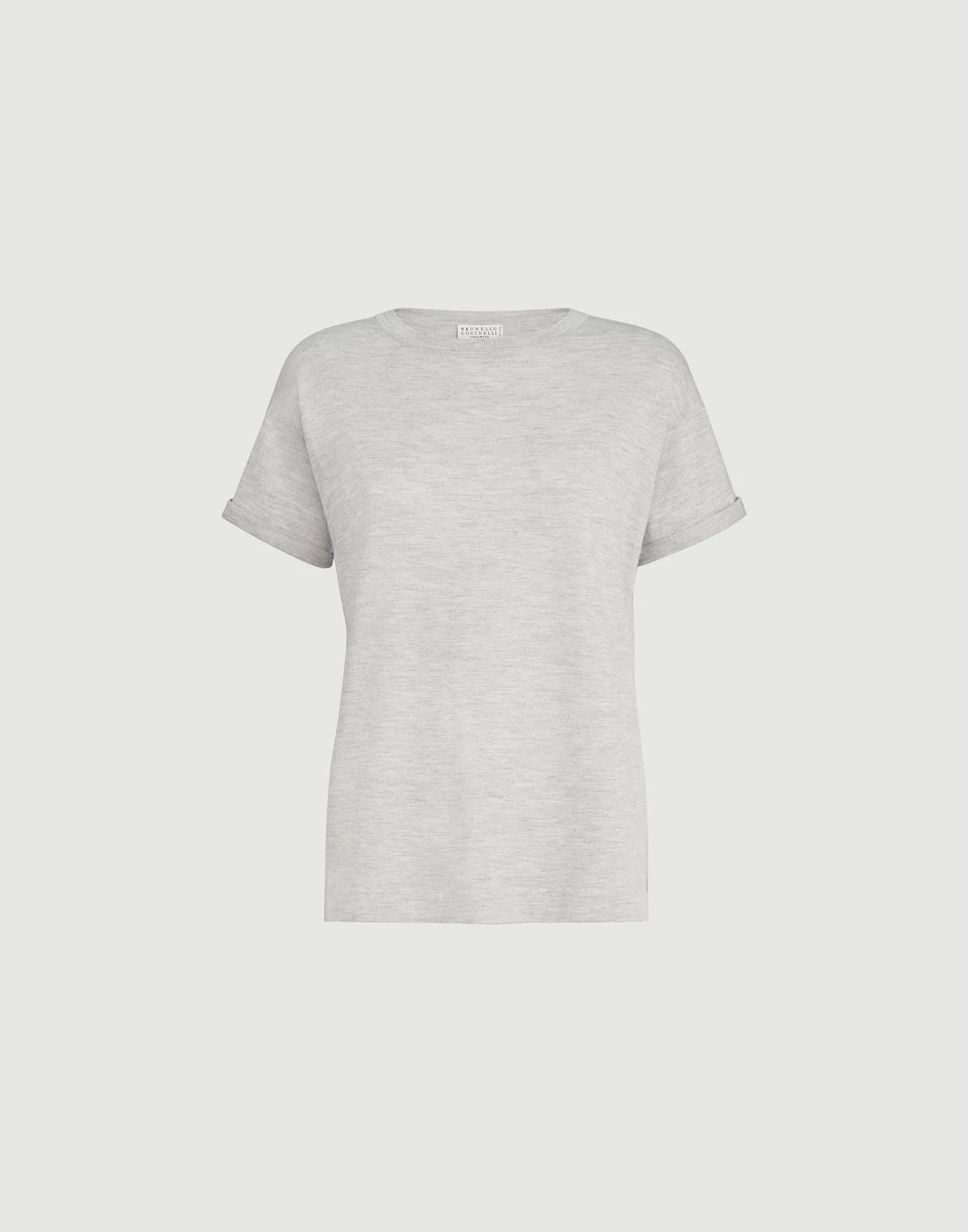 Sparkling cashmere and silk lightweight knit T-shirt - 1