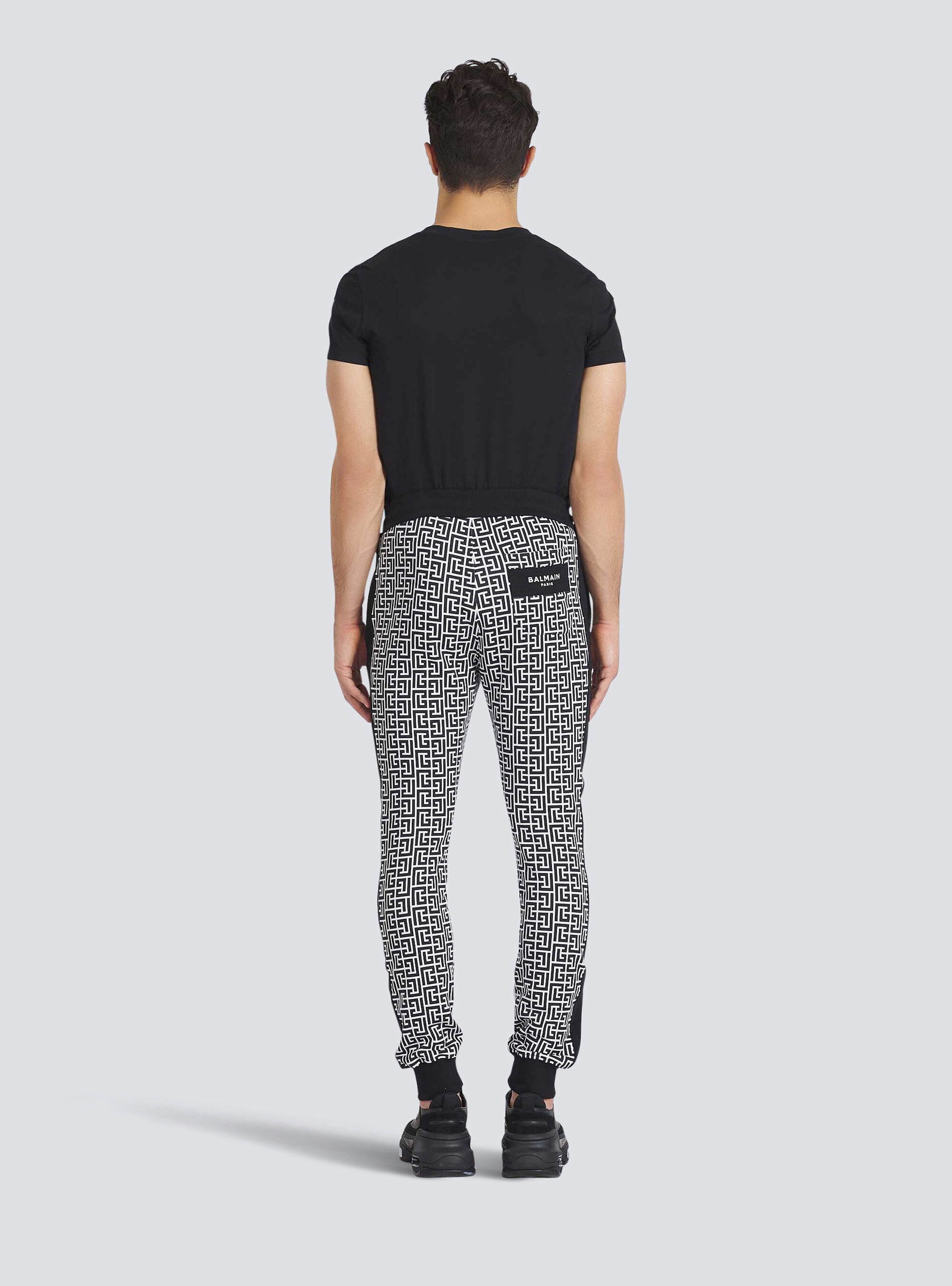 Eco-designed cotton sweatpants with Balmain monogram print - 4