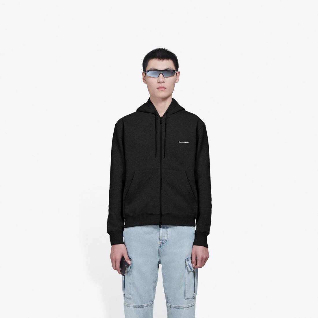 Men's Copyright Zip-up Hoodie  in Black - 3