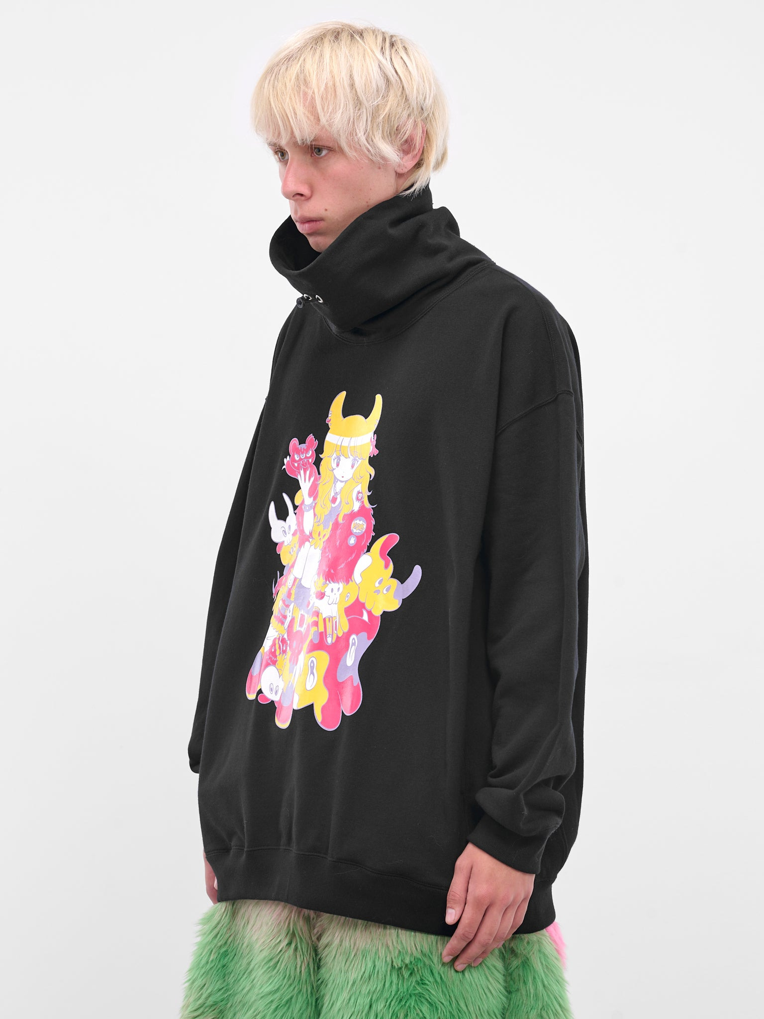 Black Graphic High Neck Sweatshirt - 2