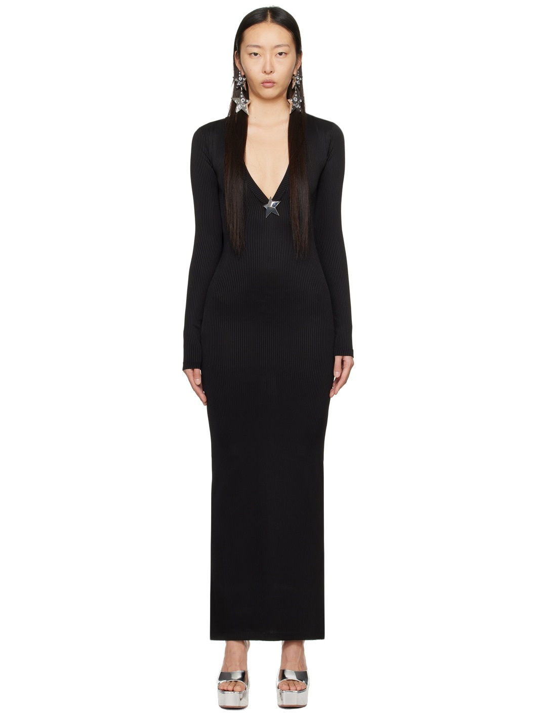 Black Star Stud Maxi Dress - 1
