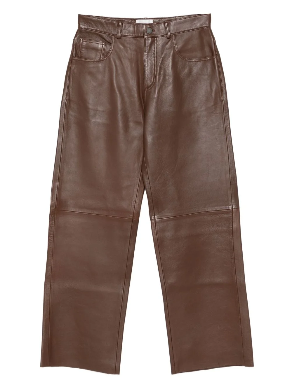 leather five-pocket trousers - 1