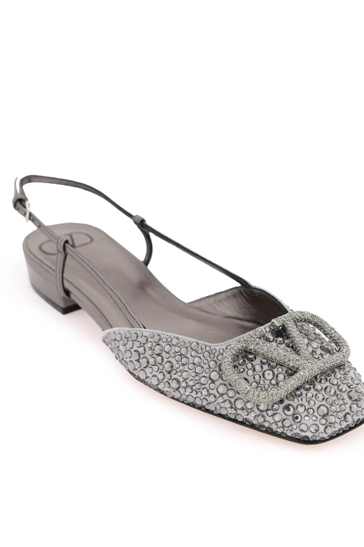 SIGNATURE VLOGO FLAT SLINGBACK WITH CRYSTALS - 4