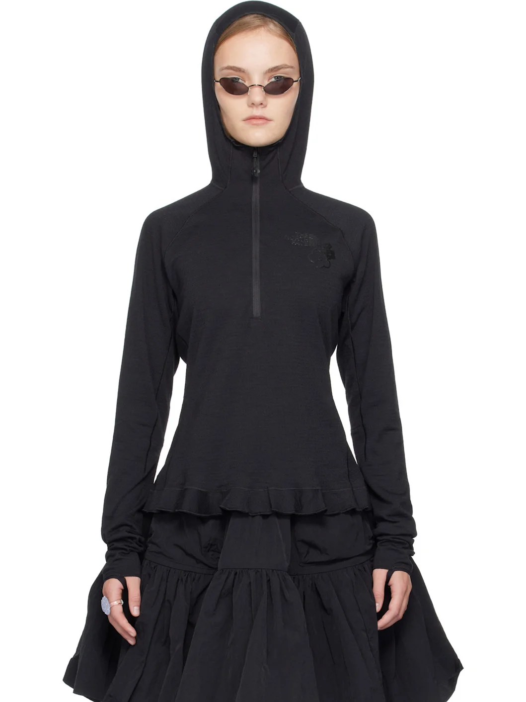 Black The North Face Edition Dotknit Wool Baselayer Hoodie - 1