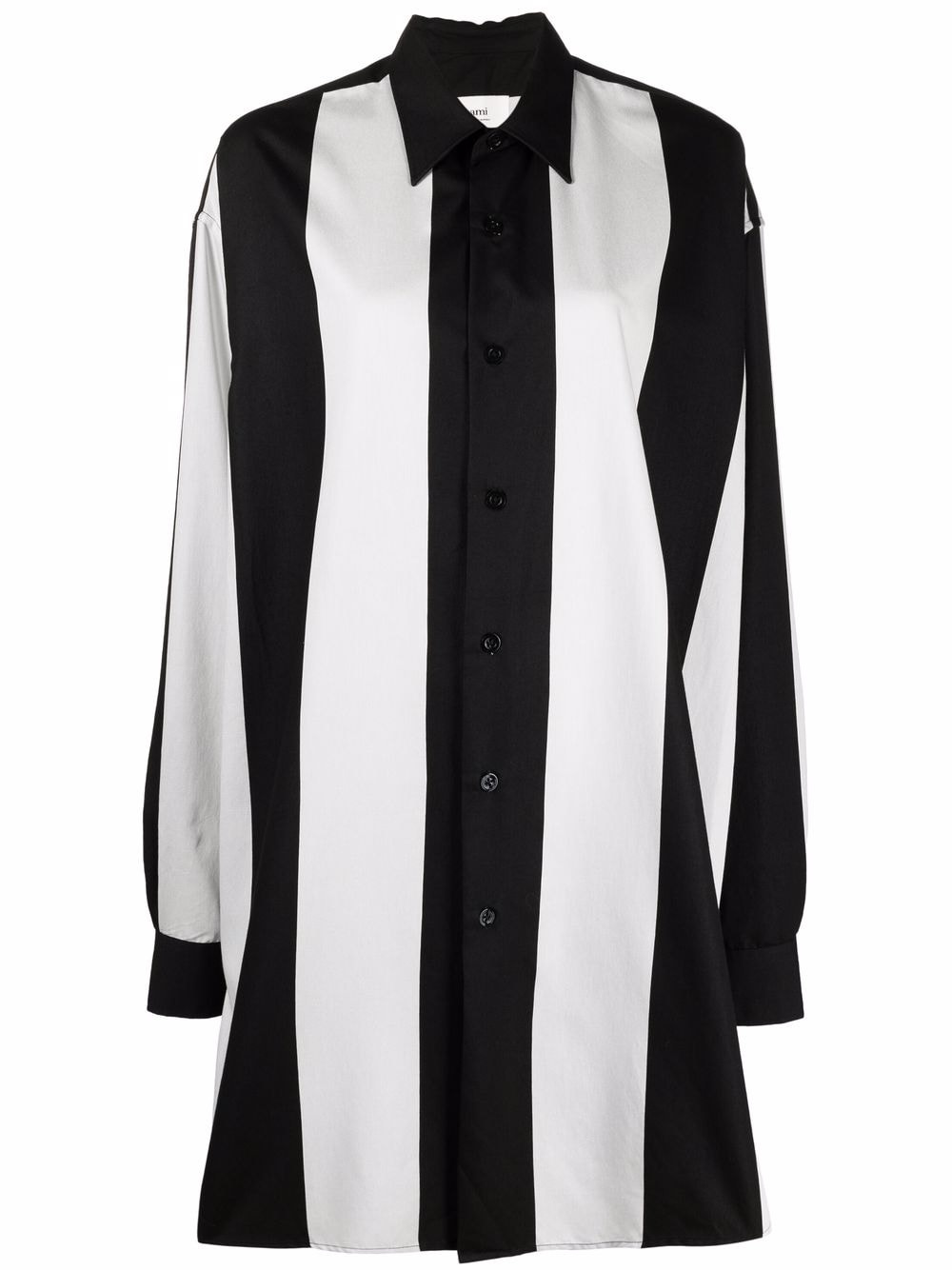 vertical-stripe shirt dress - 1