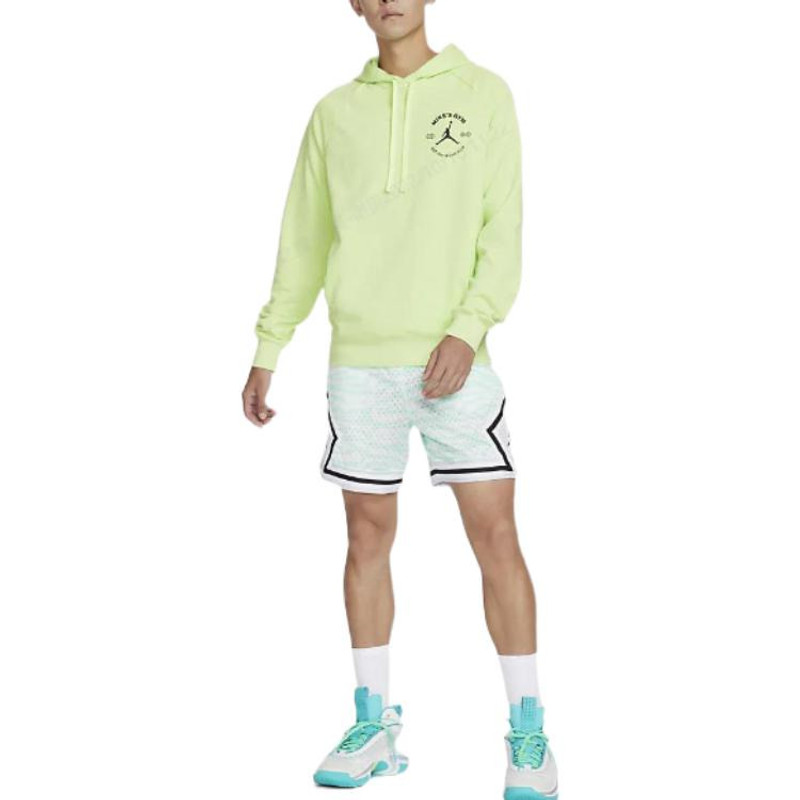Jordan Air Jordan Solid Color Drawstring Hoodie Men's Light Lime DV1291-383 outlook