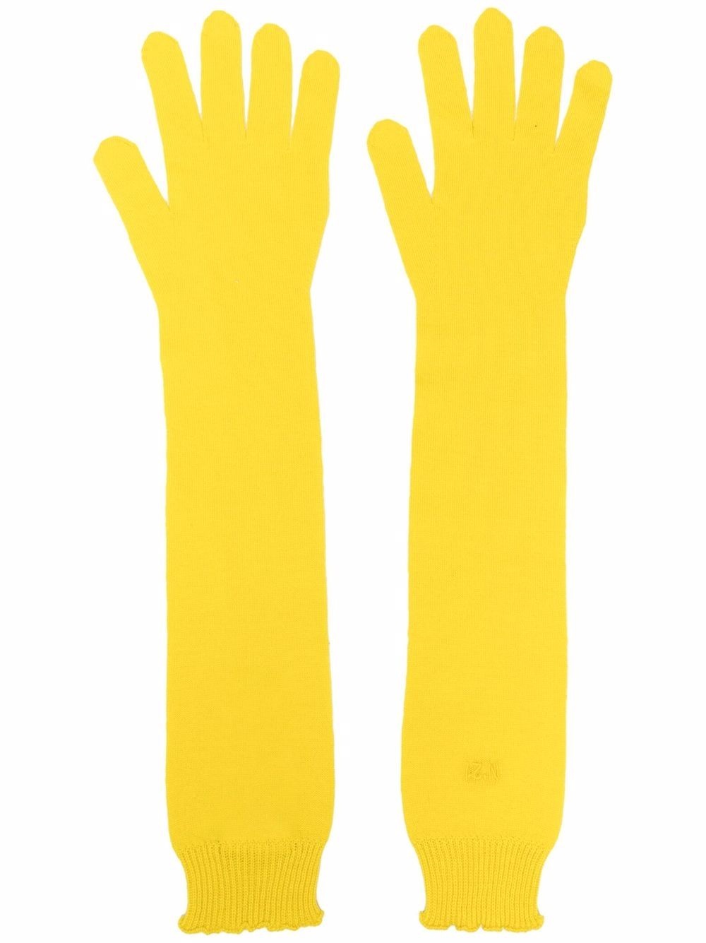 logo-embroidered gloves - 1