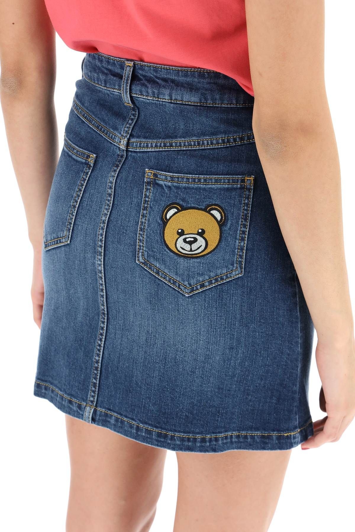 TEDDY BEAR DENIM MINI SKIRT - 5